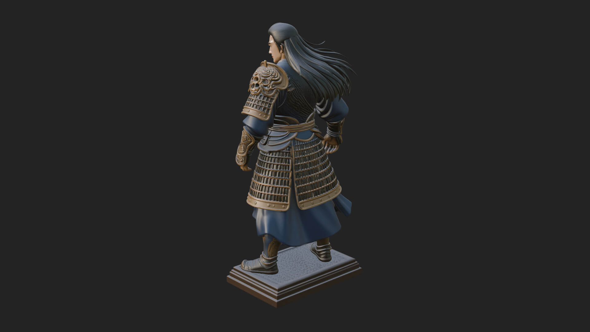 Standing Armored Samurai Statue Design 9 3D Print Model 3D Model