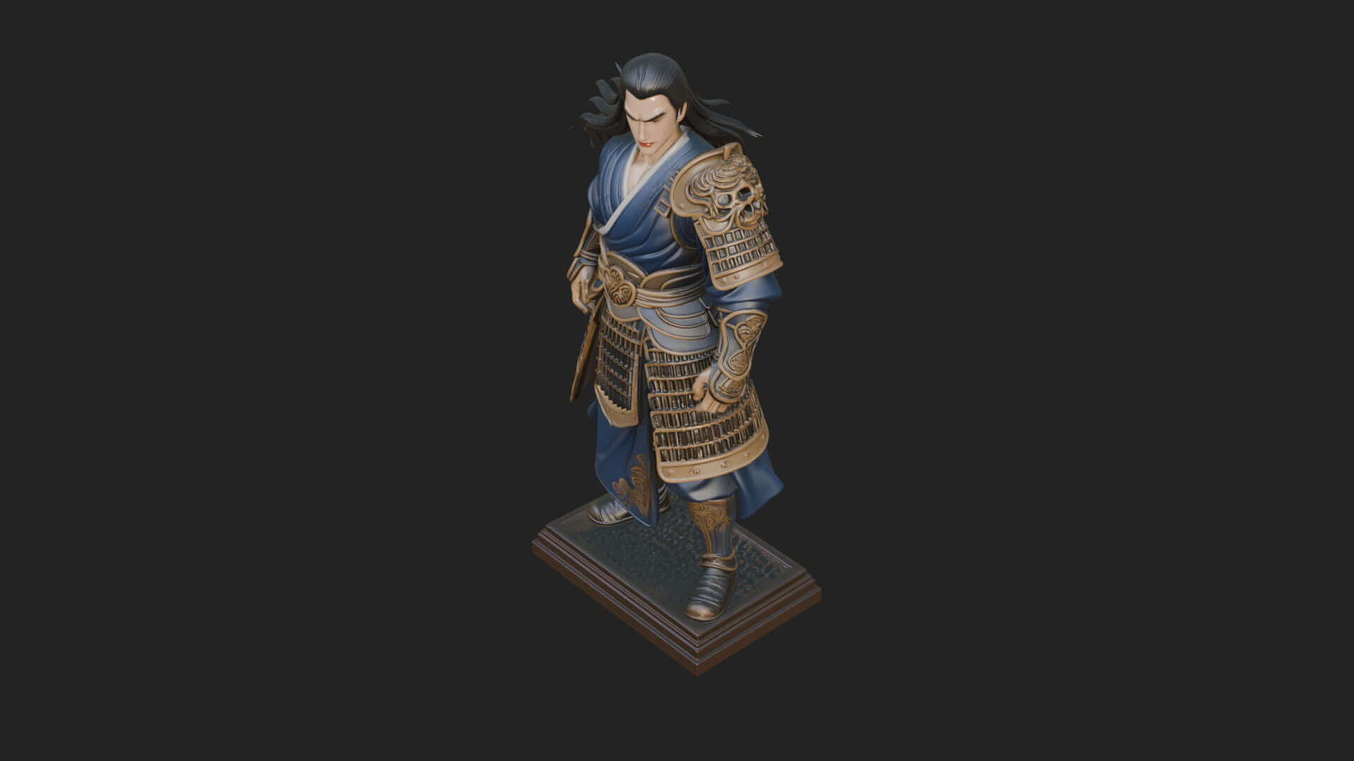 Standing Armored Samurai Statue Design 9 3D Print Model 3D Model