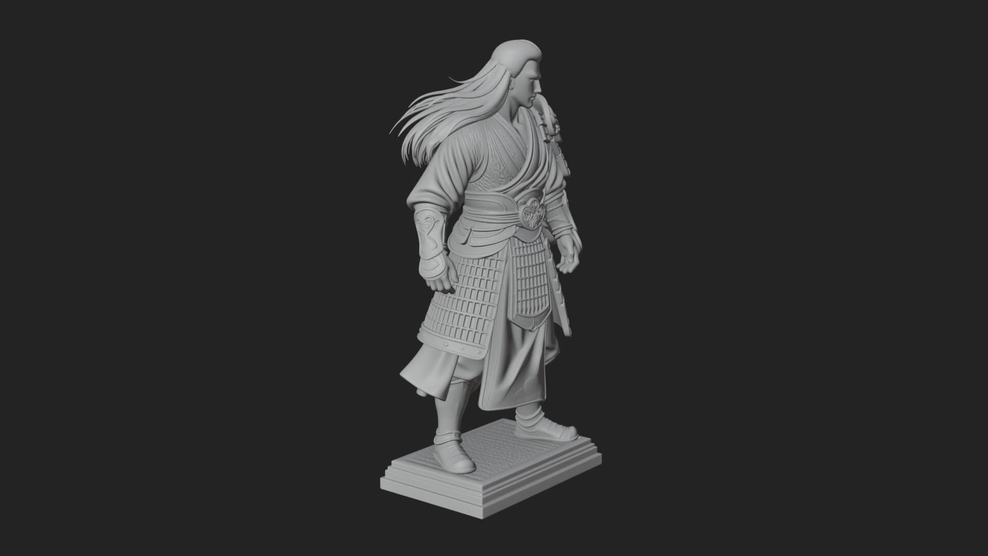 Standing Armored Samurai Statue Design 9 3D Print Model 3D Model