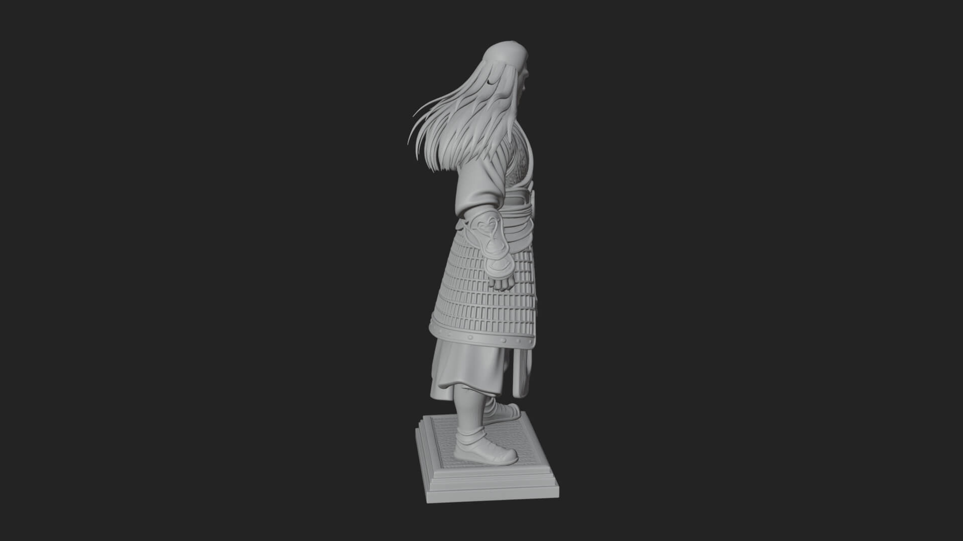 Standing Armored Samurai Statue Design 9 3D Print Model 3D Model