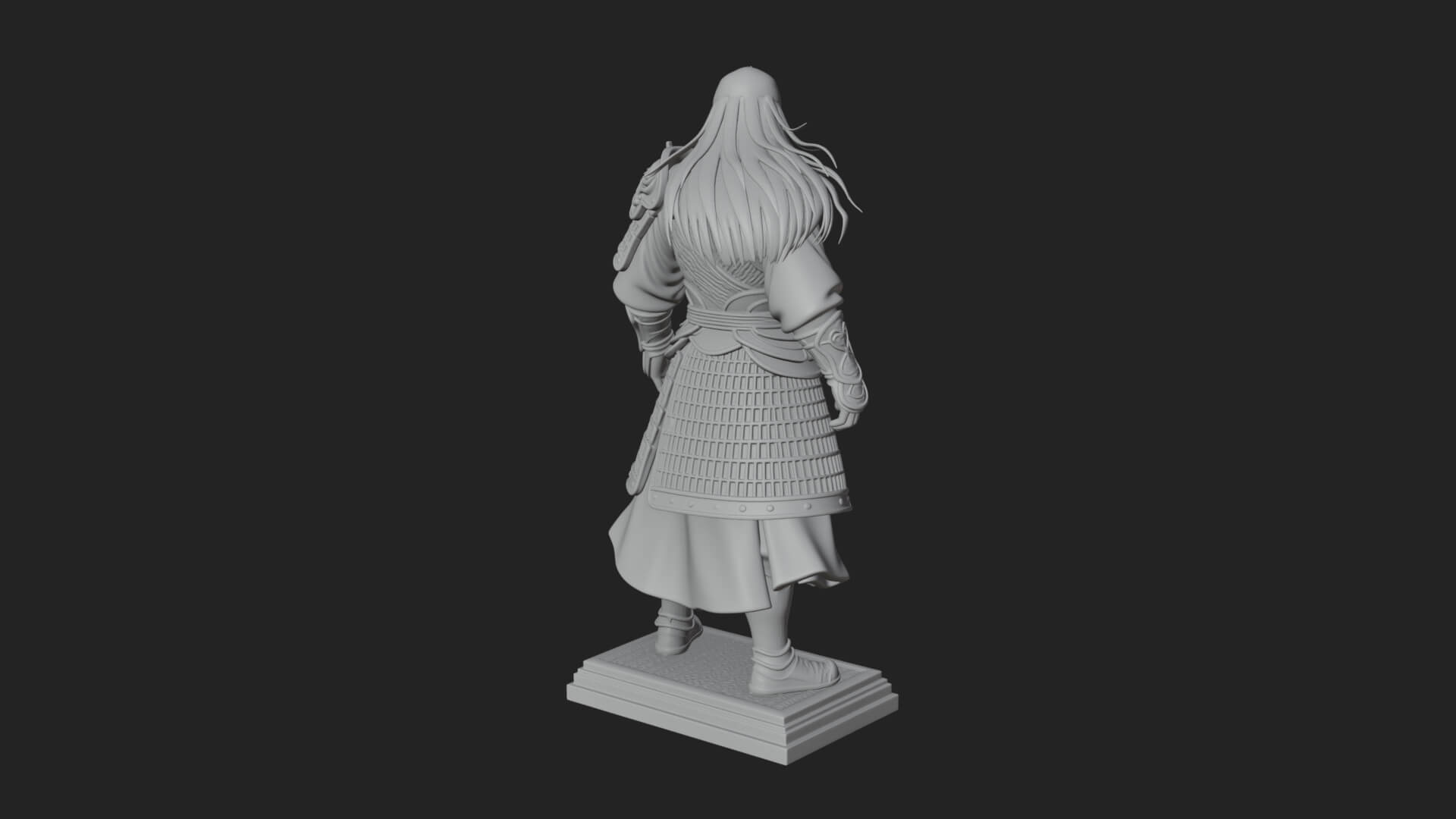 Standing Armored Samurai Statue Design 9 3D Print Model 3D Model