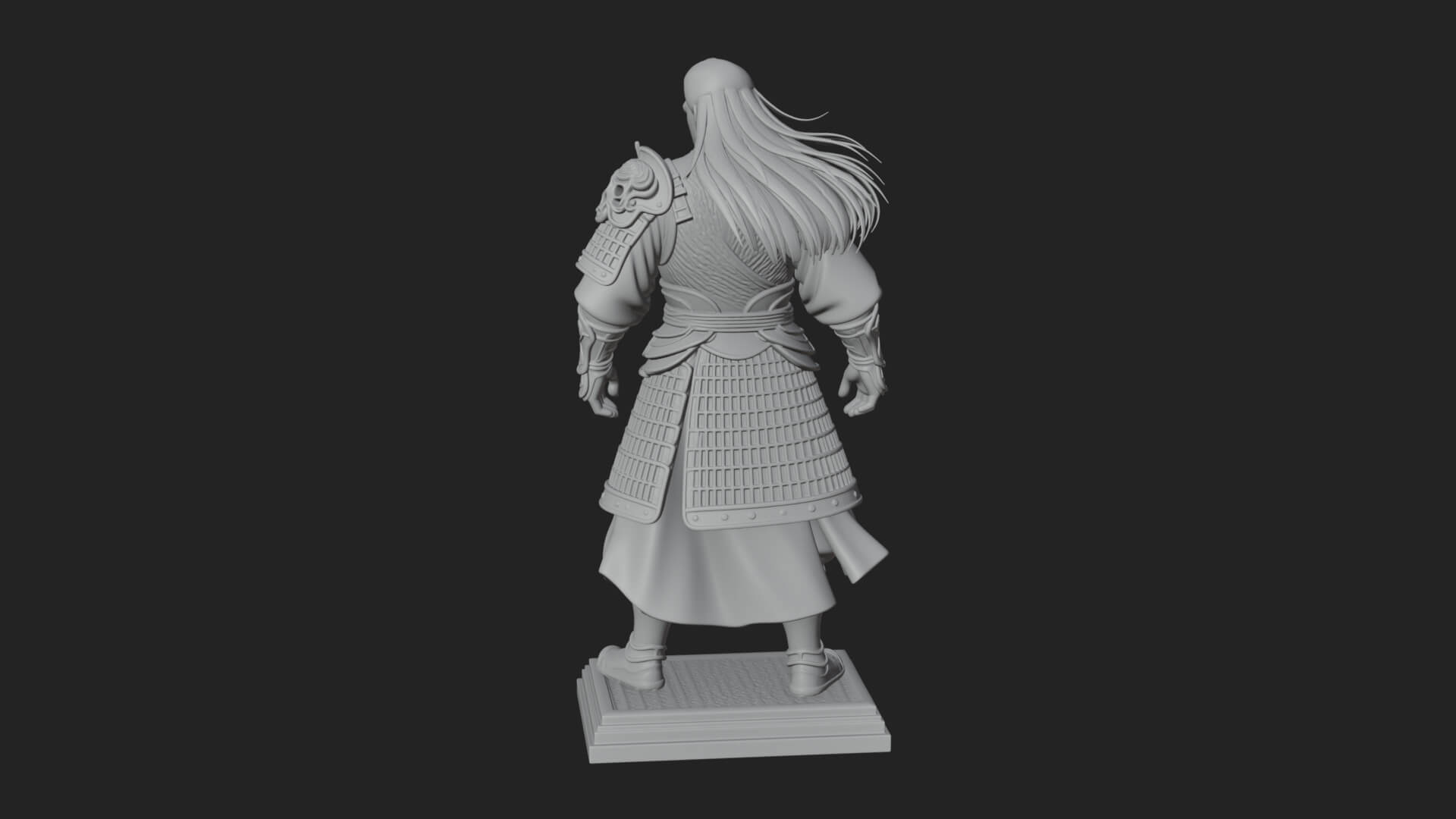 Standing Armored Samurai Statue Design 9 3D Print Model 3D Model