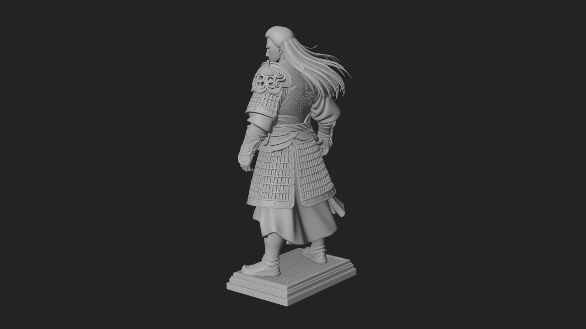 Standing Armored Samurai Statue Design 9 3D Print Model 3D Model