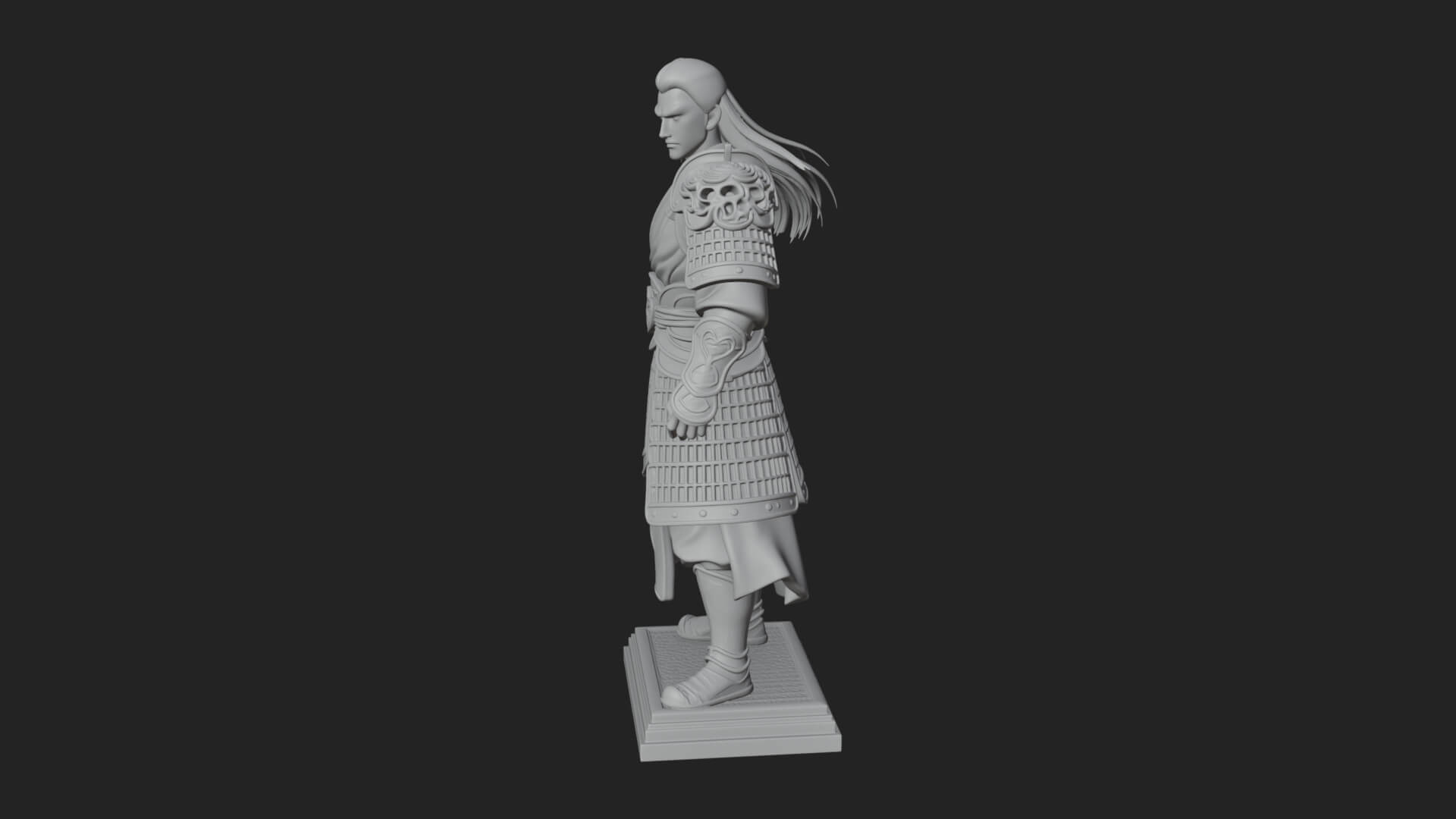 Standing Armored Samurai Statue Design 9 3D Print Model 3D Model