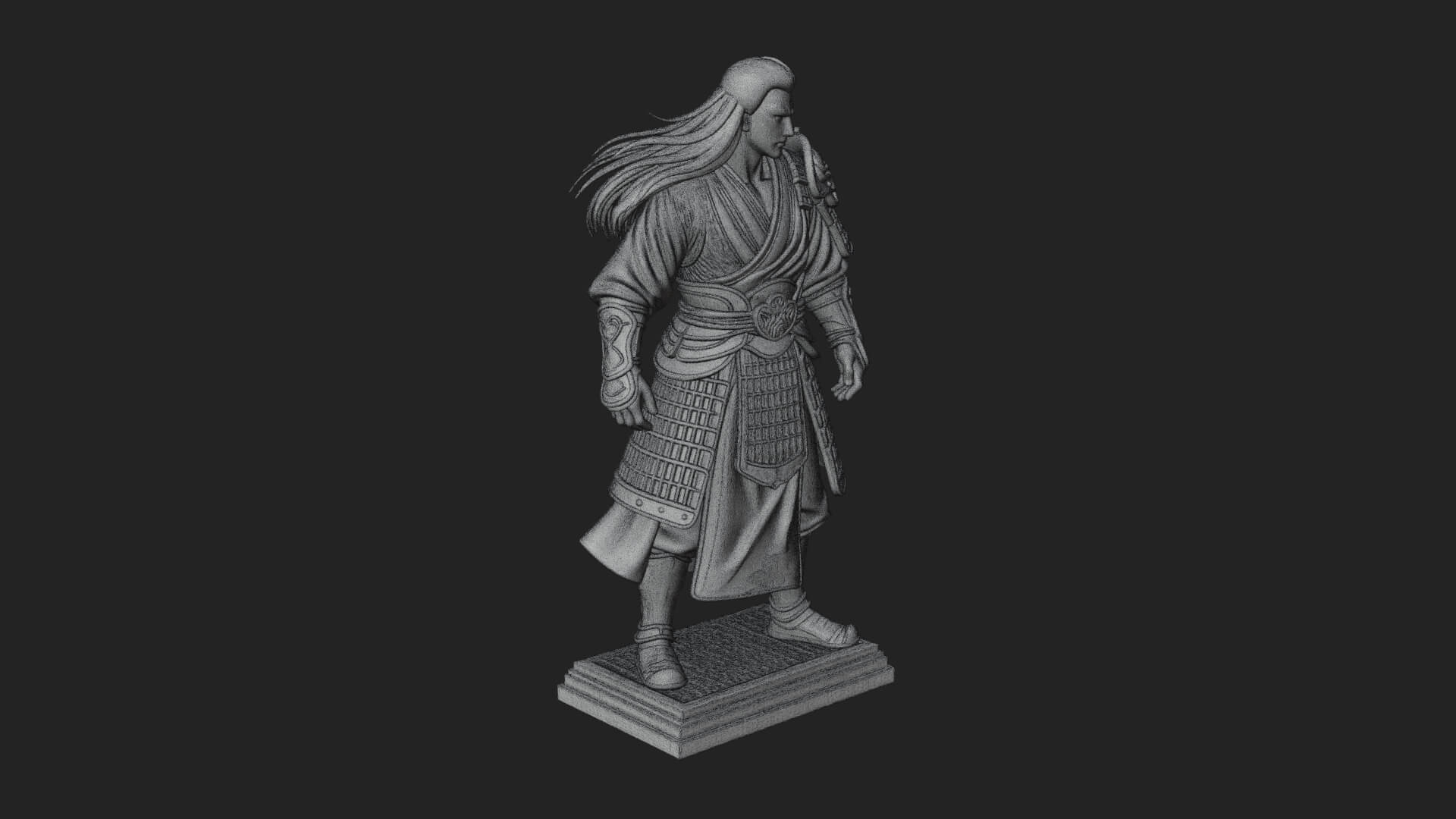 Standing Armored Samurai Statue Design 9 3D Print Model 3D Model