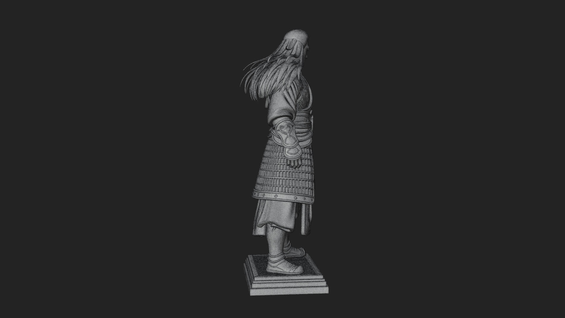 Standing Armored Samurai Statue Design 9 3D Print Model 3D Model