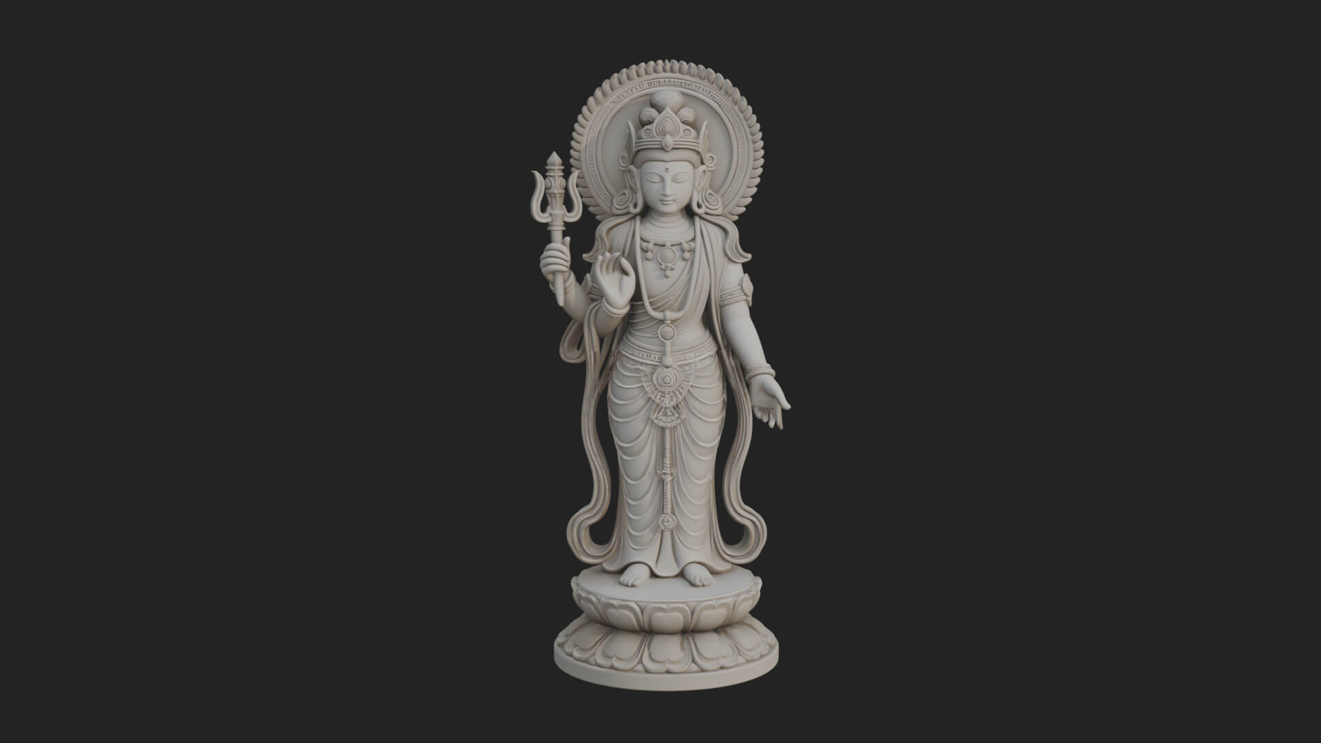 Standing Bodhisattva Statue Design 1 3D Print Model 3D Model