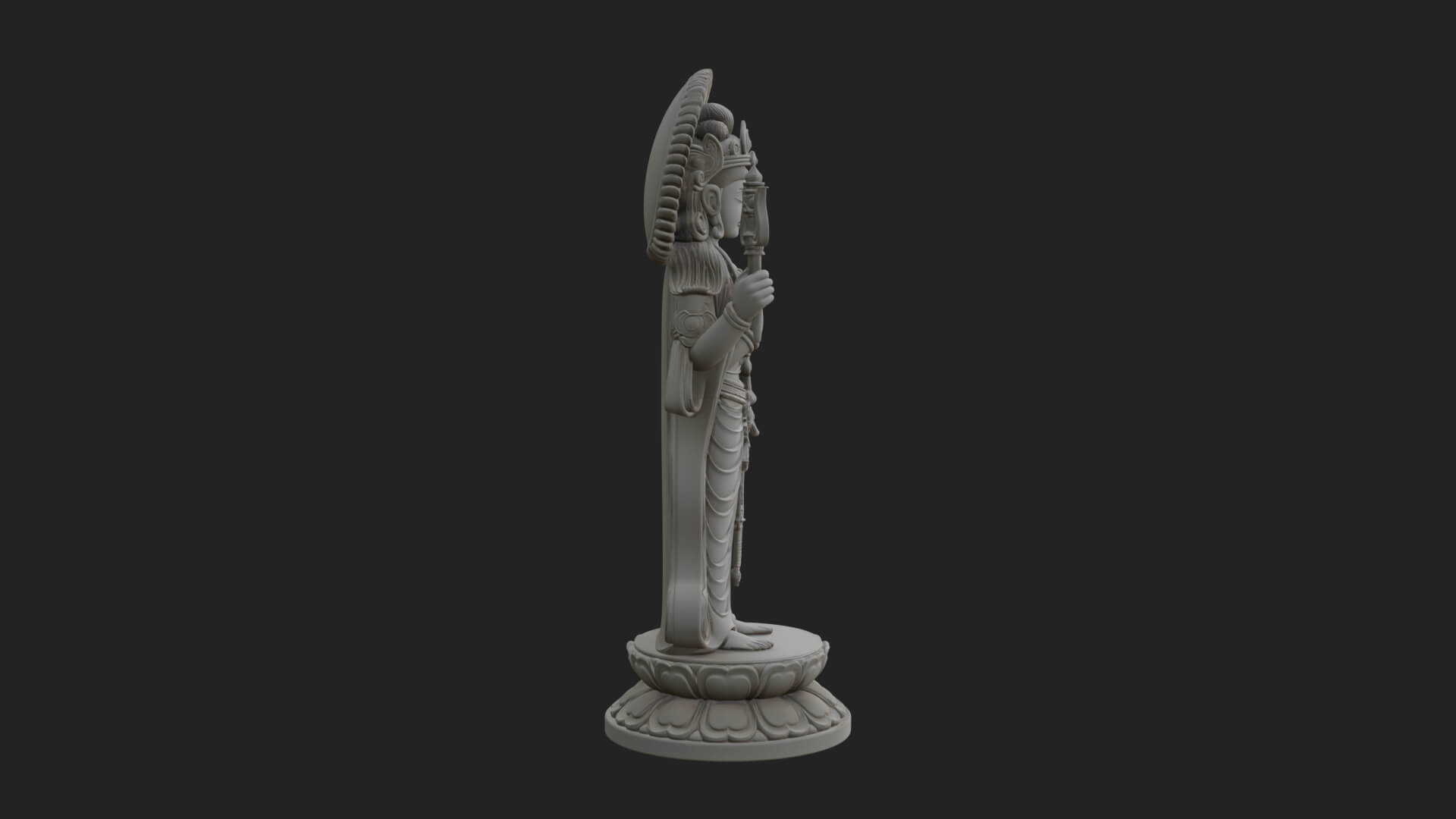 Standing Bodhisattva Statue Design 1 3D Print Model 3D Model