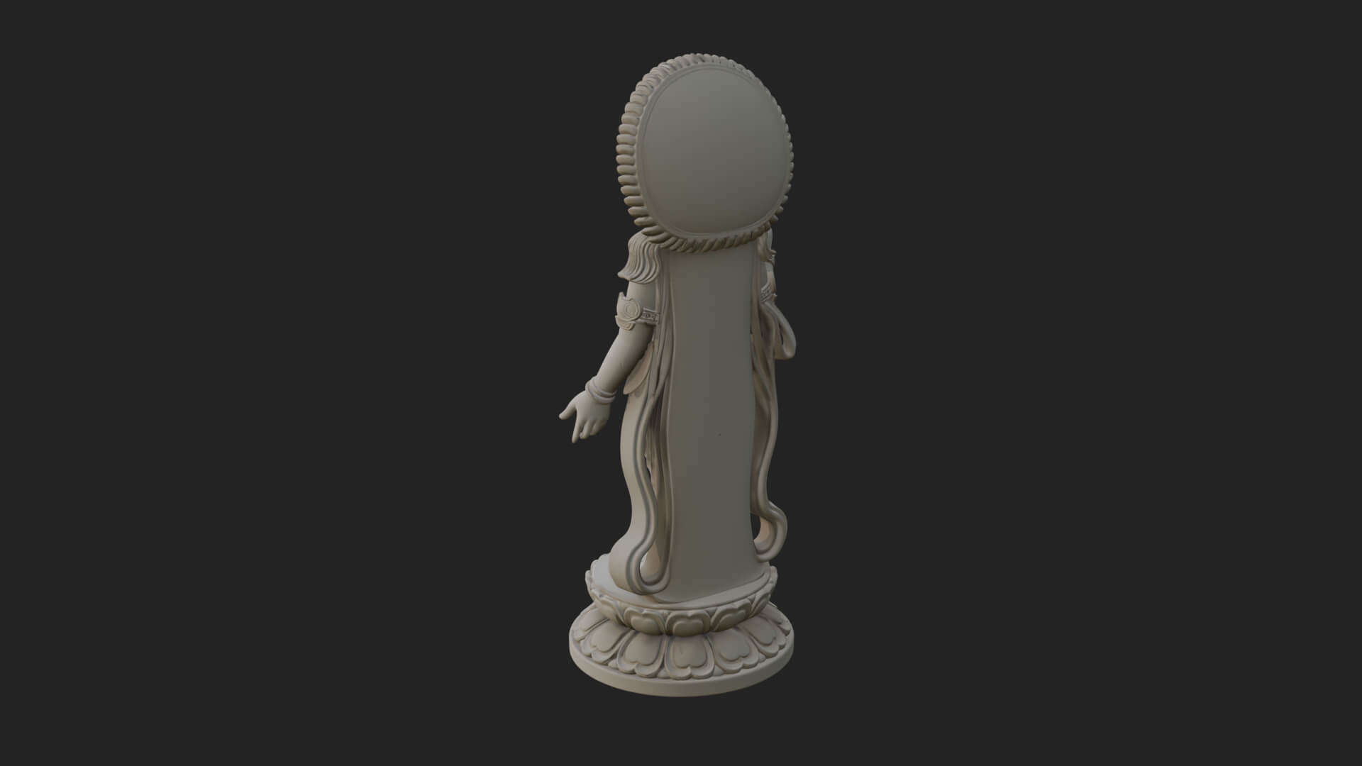 Standing Bodhisattva Statue Design 1 3D Print Model 3D Model