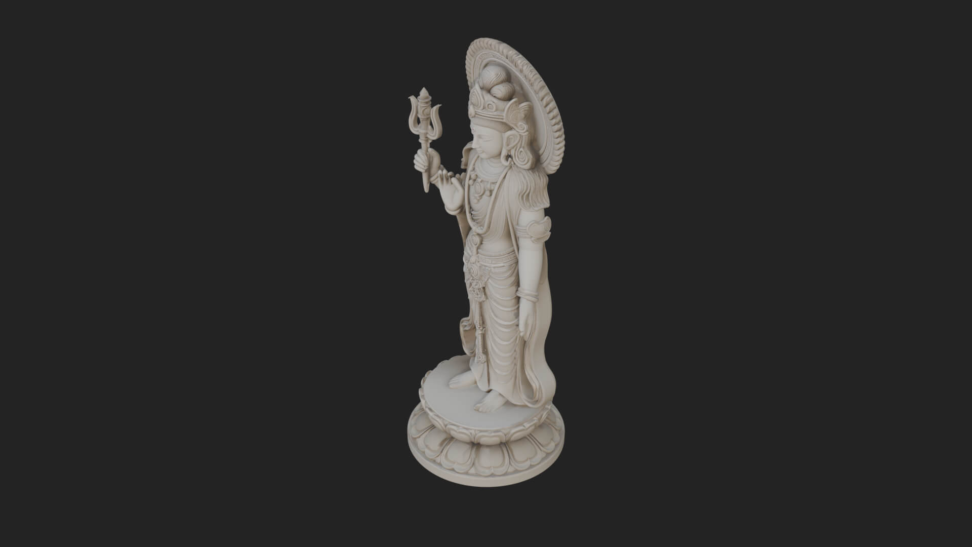 Standing Bodhisattva Statue Design 1 3D Print Model 3D Model