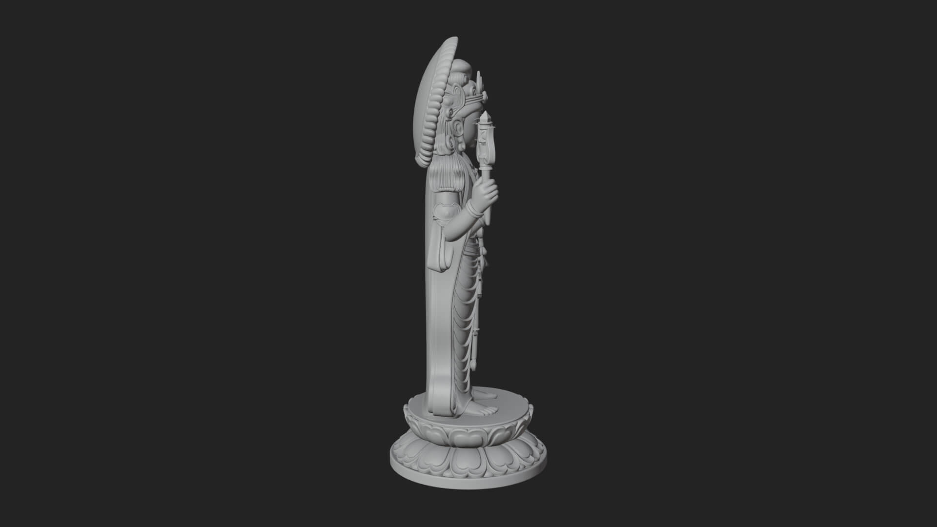 Standing Bodhisattva Statue Design 1 3D Print Model 3D Model
