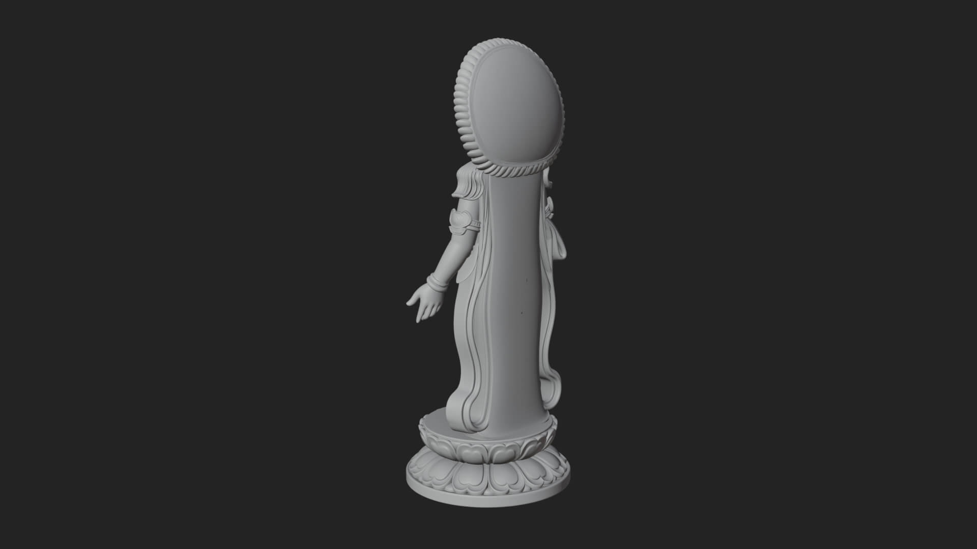 Standing Bodhisattva Statue Design 1 3D Print Model 3D Model