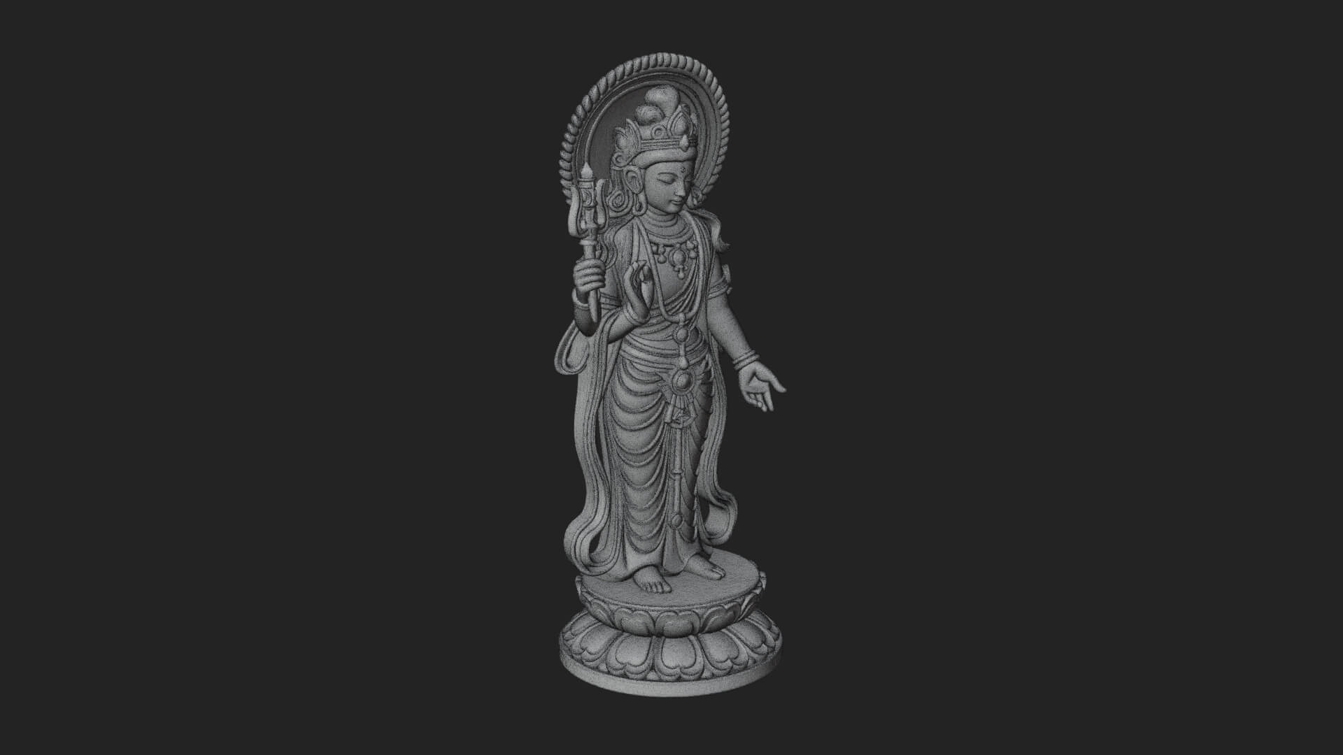 Standing Bodhisattva Statue Design 1 3D Print Model 3D Model