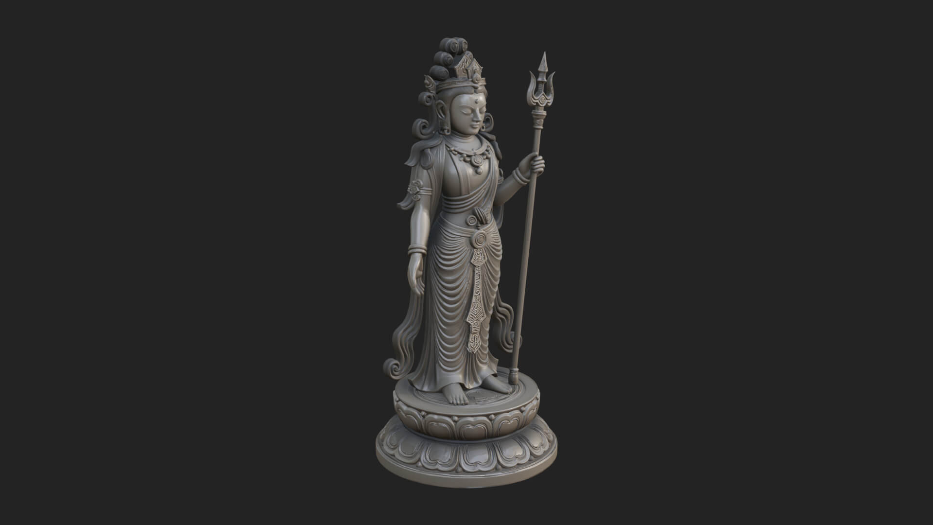 Standing Bodhisattva Statue Design 10 3D Print Model 3D Model