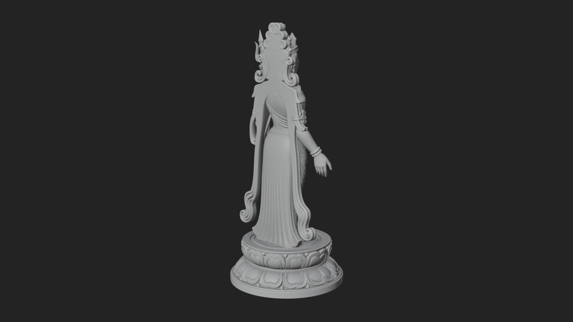 Standing Bodhisattva Statue Design 10 3D Print Model 3D Model