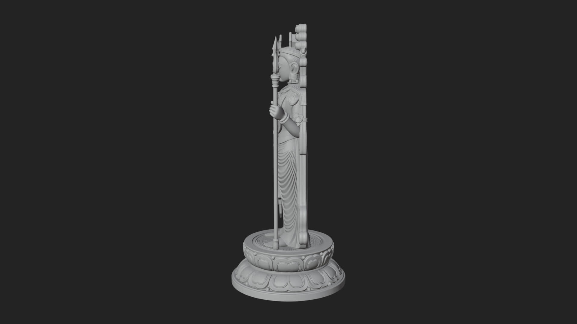 Standing Bodhisattva Statue Design 10 3D Print Model 3D Model