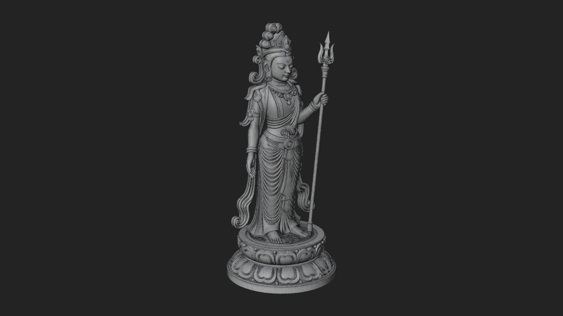 Standing Bodhisattva Statue Design 10 3D Print Model 3D Model