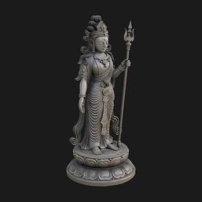 Standing Bodhisattva Statue Design 10 3D Print Model