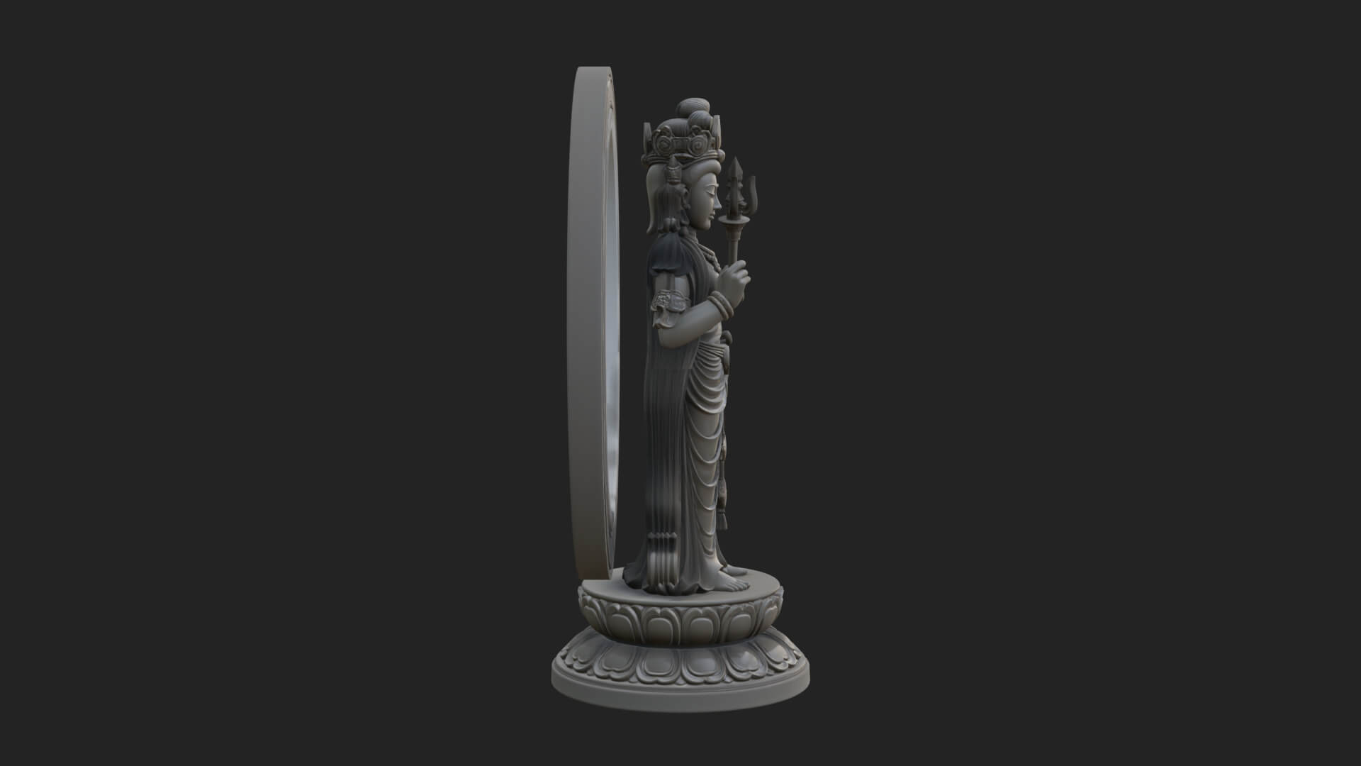 Standing Bodhisattva Statue Design 11 3D Print Model 3D Model