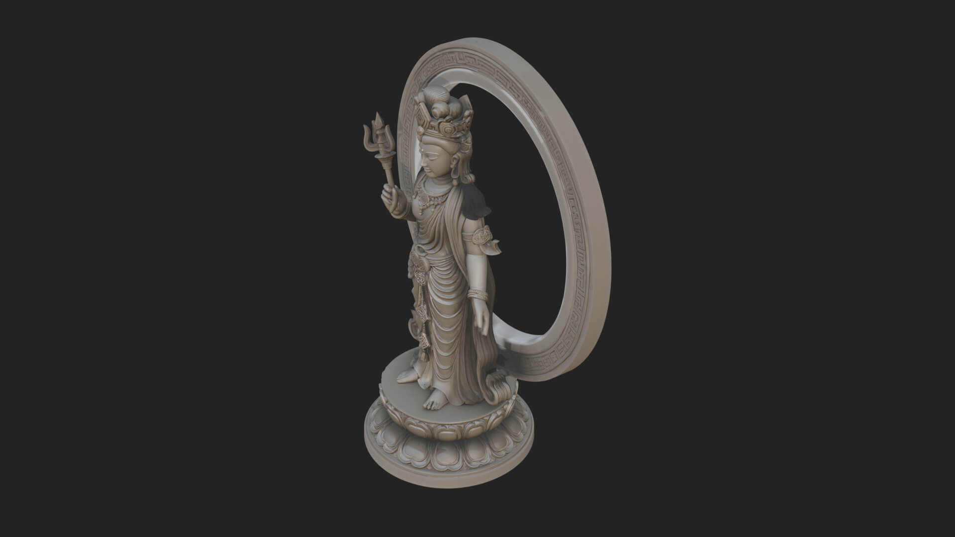 Standing Bodhisattva Statue Design 11 3D Print Model 3D Model