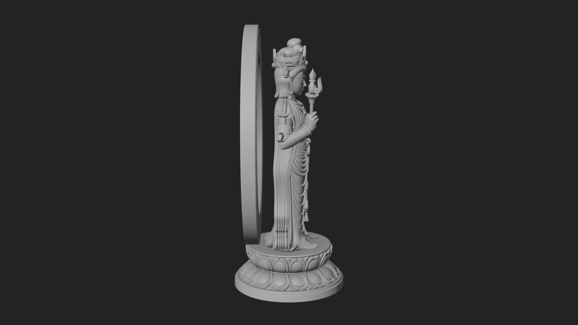 Standing Bodhisattva Statue Design 11 3D Print Model 3D Model