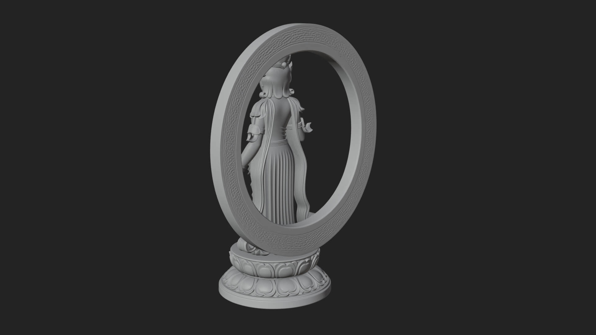 Standing Bodhisattva Statue Design 11 3D Print Model 3D Model