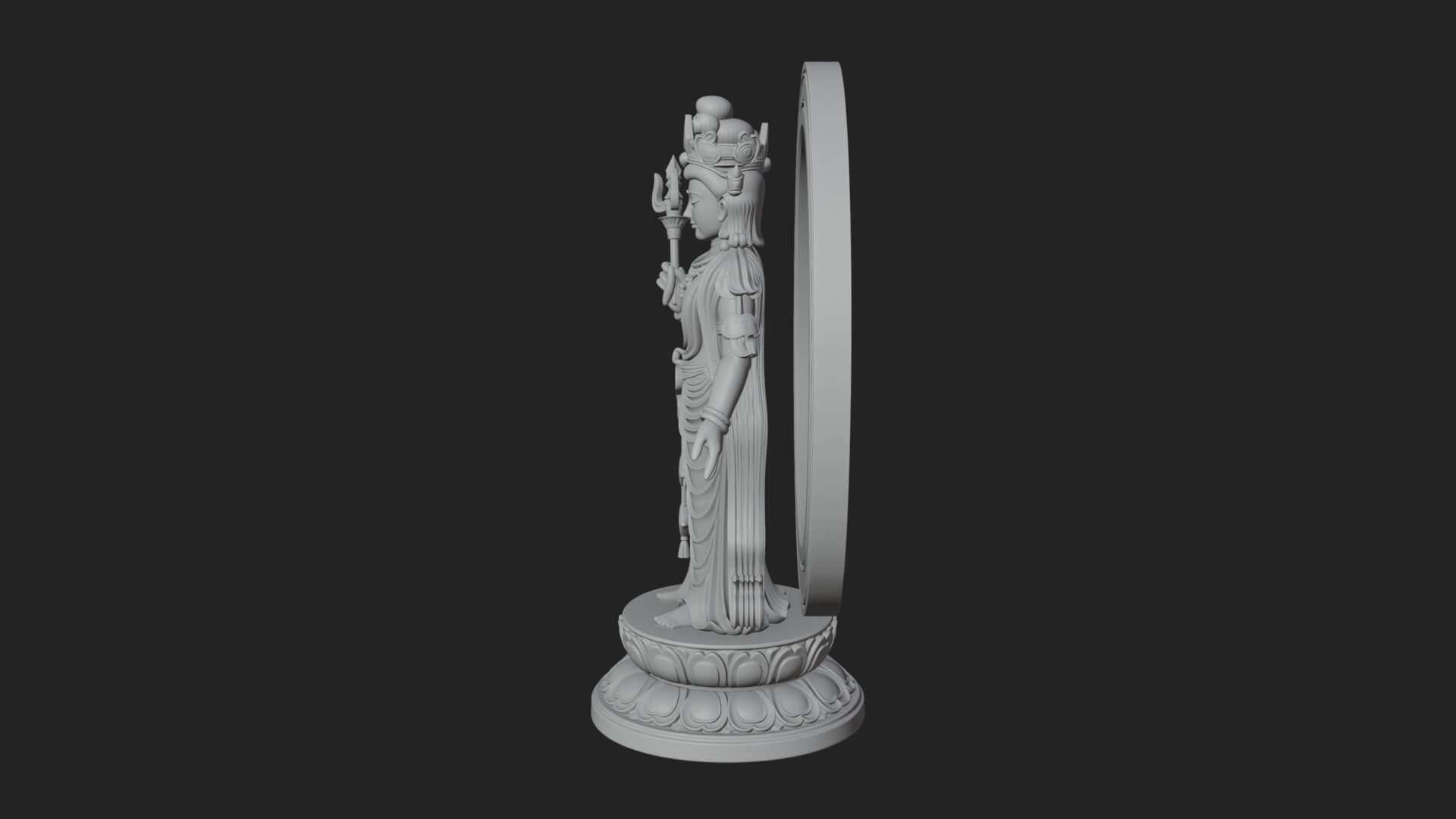 Standing Bodhisattva Statue Design 11 3D Print Model 3D Model