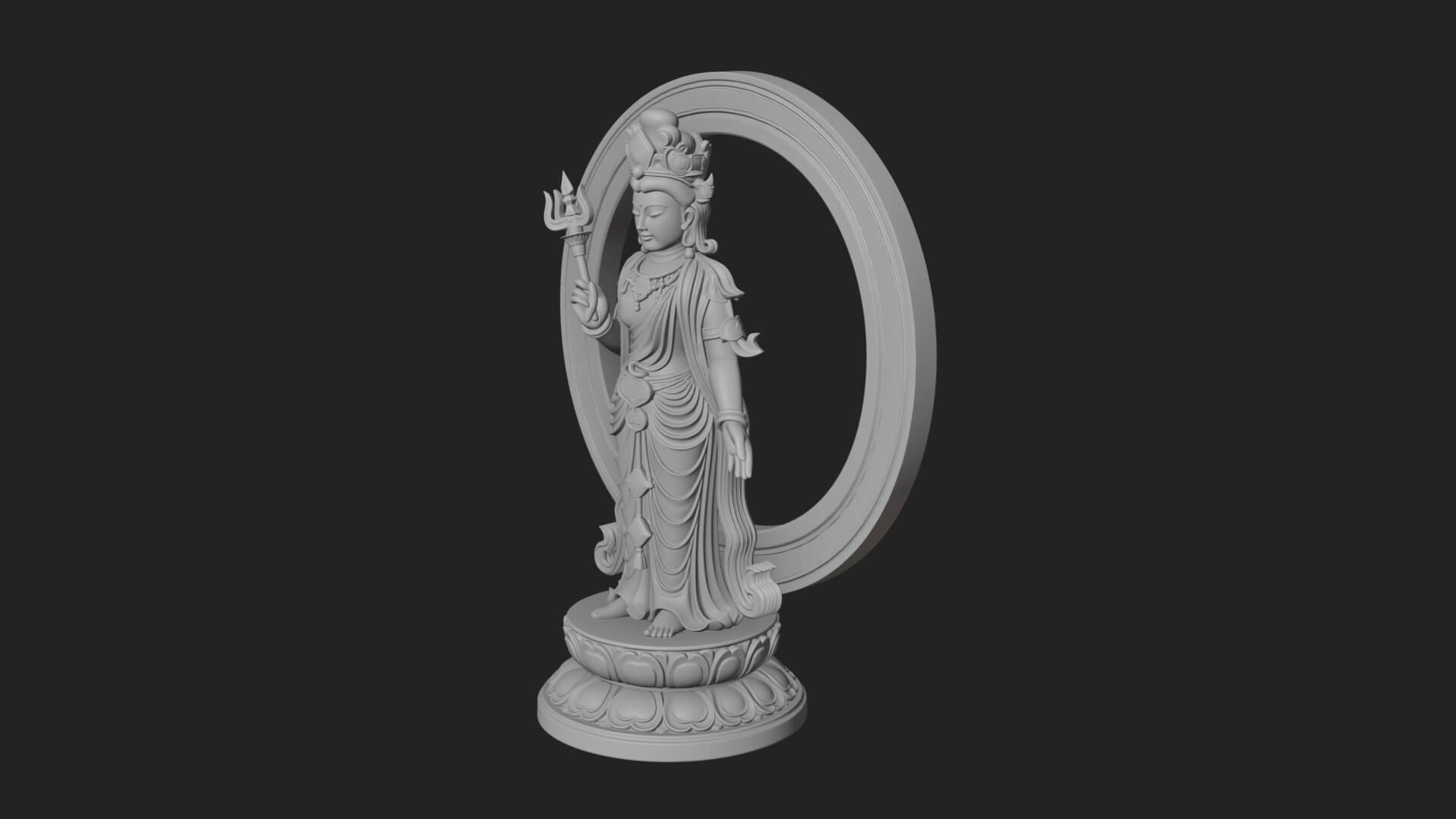 Standing Bodhisattva Statue Design 11 3D Print Model 3D Model