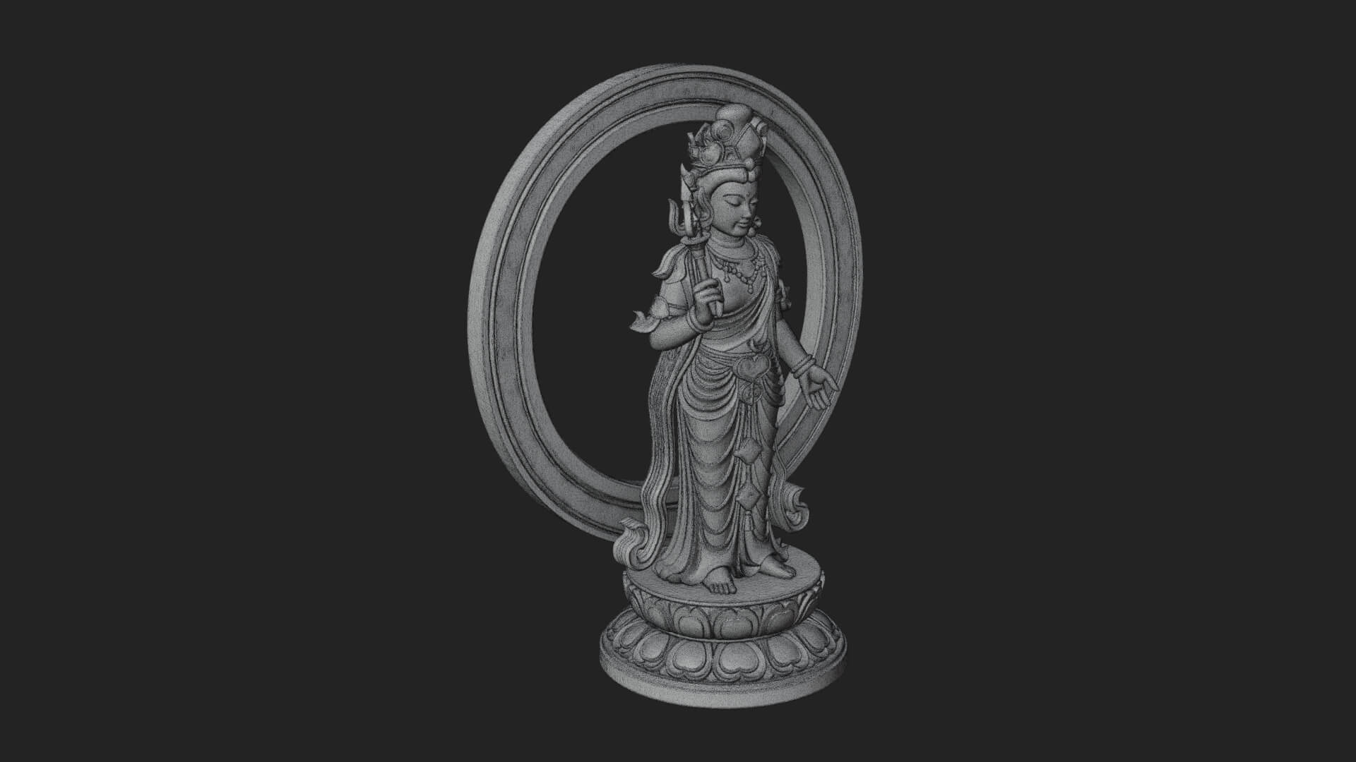 Standing Bodhisattva Statue Design 11 3D Print Model 3D Model