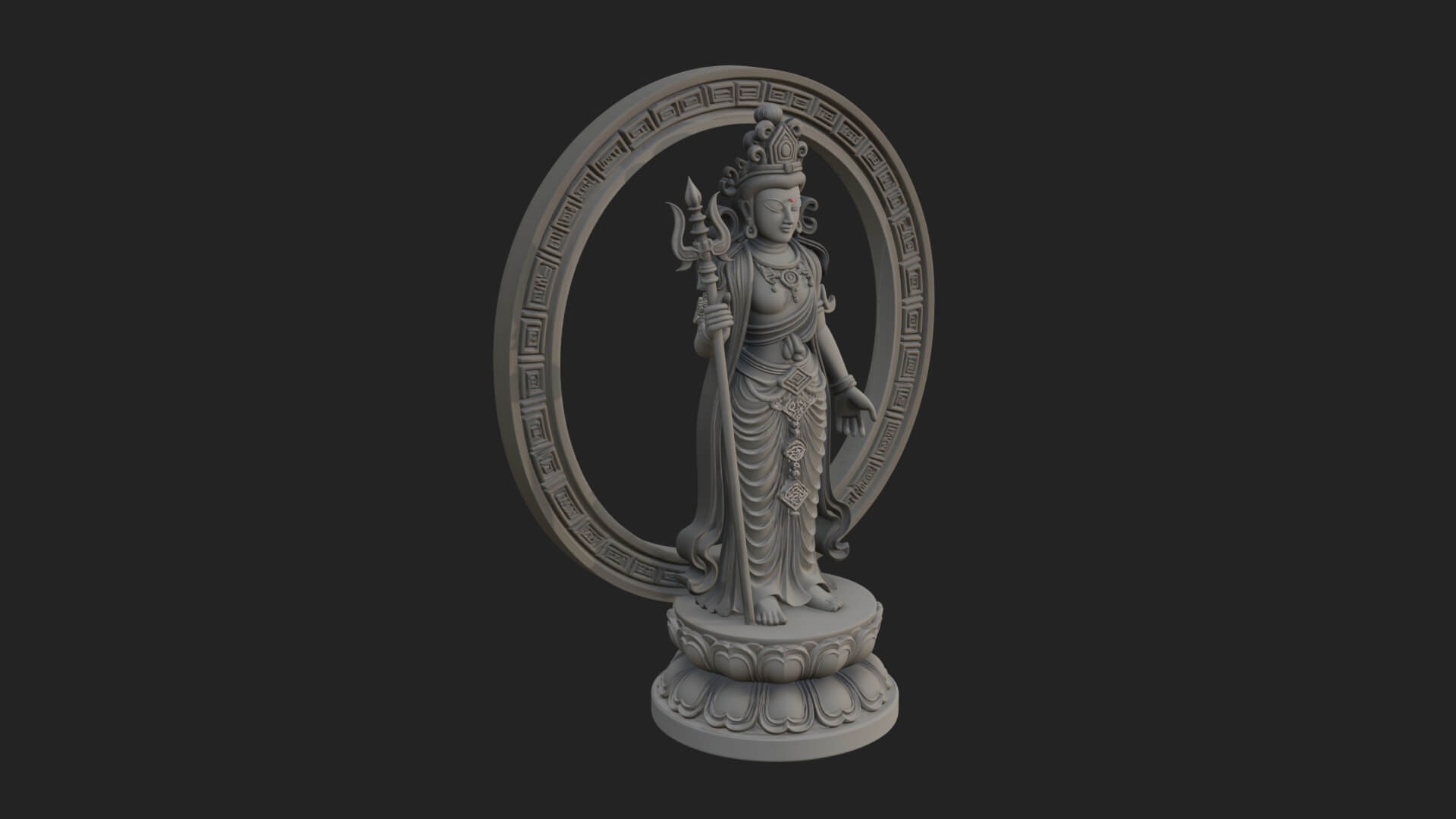 Standing Bodhisattva Statue Design 12 3D Print Model 3D Model