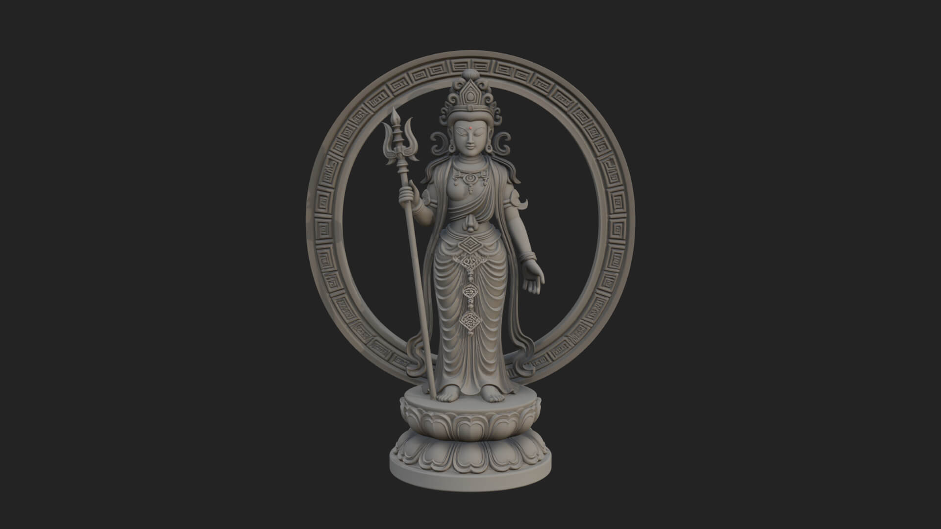 Standing Bodhisattva Statue Design 12 3D Print Model 3D Model