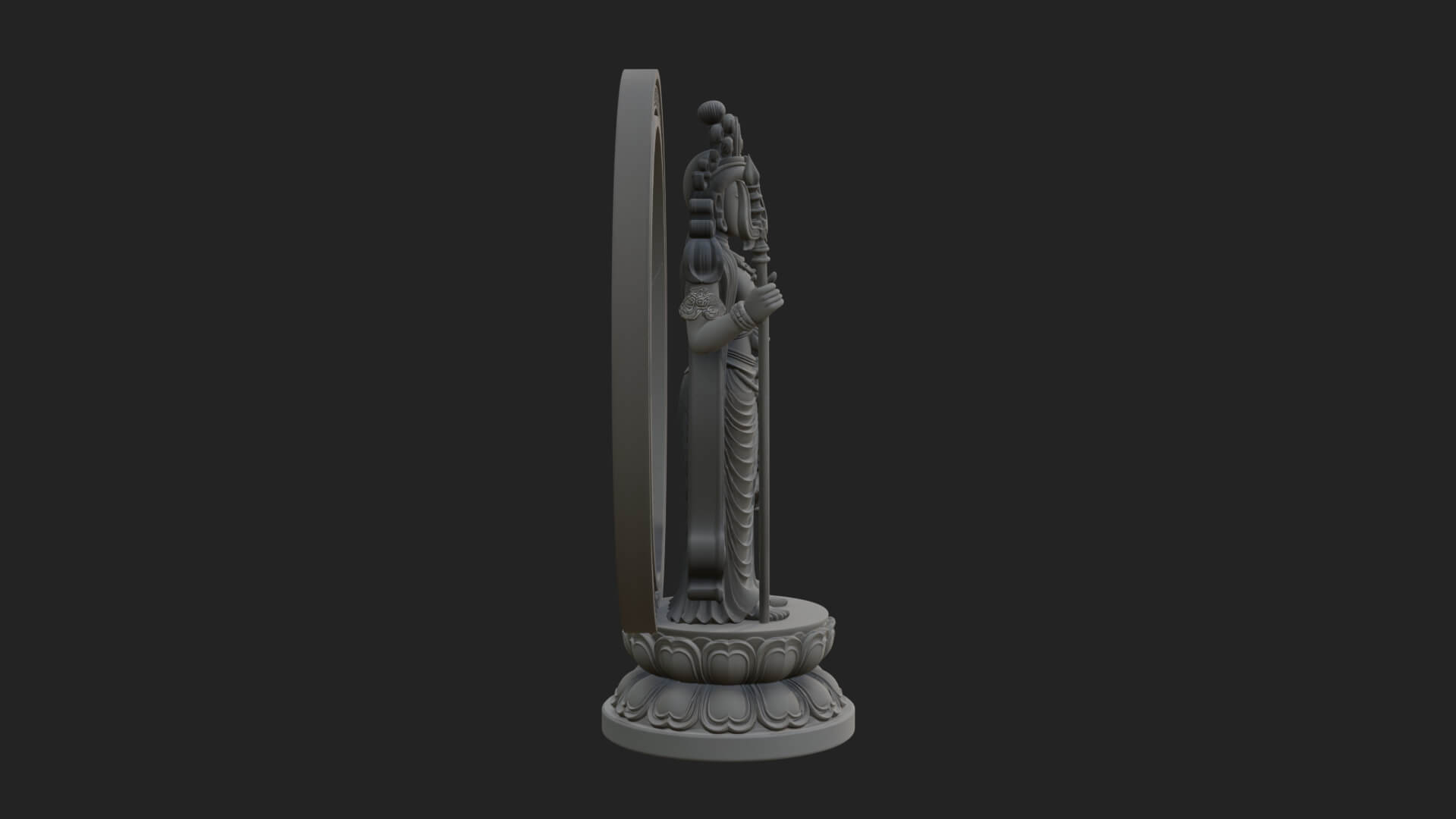 Standing Bodhisattva Statue Design 12 3D Print Model 3D Model