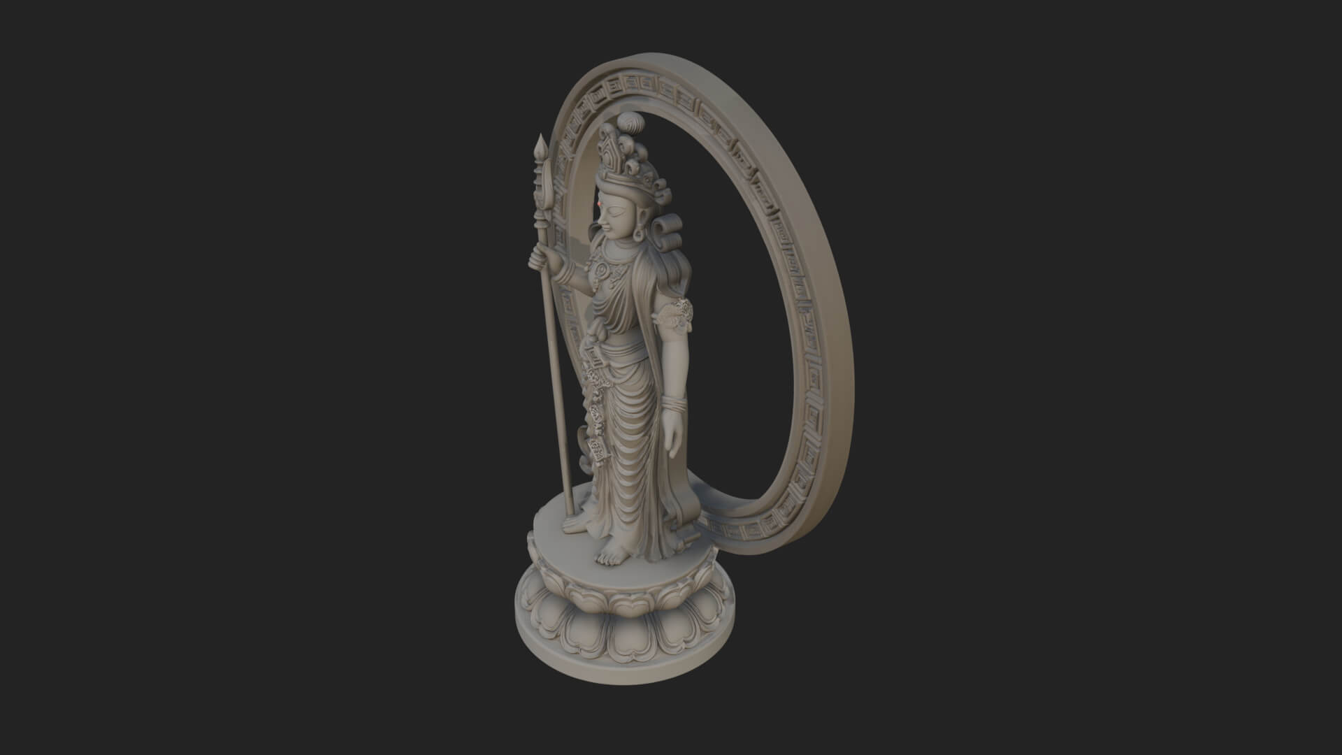 Standing Bodhisattva Statue Design 12 3D Print Model 3D Model