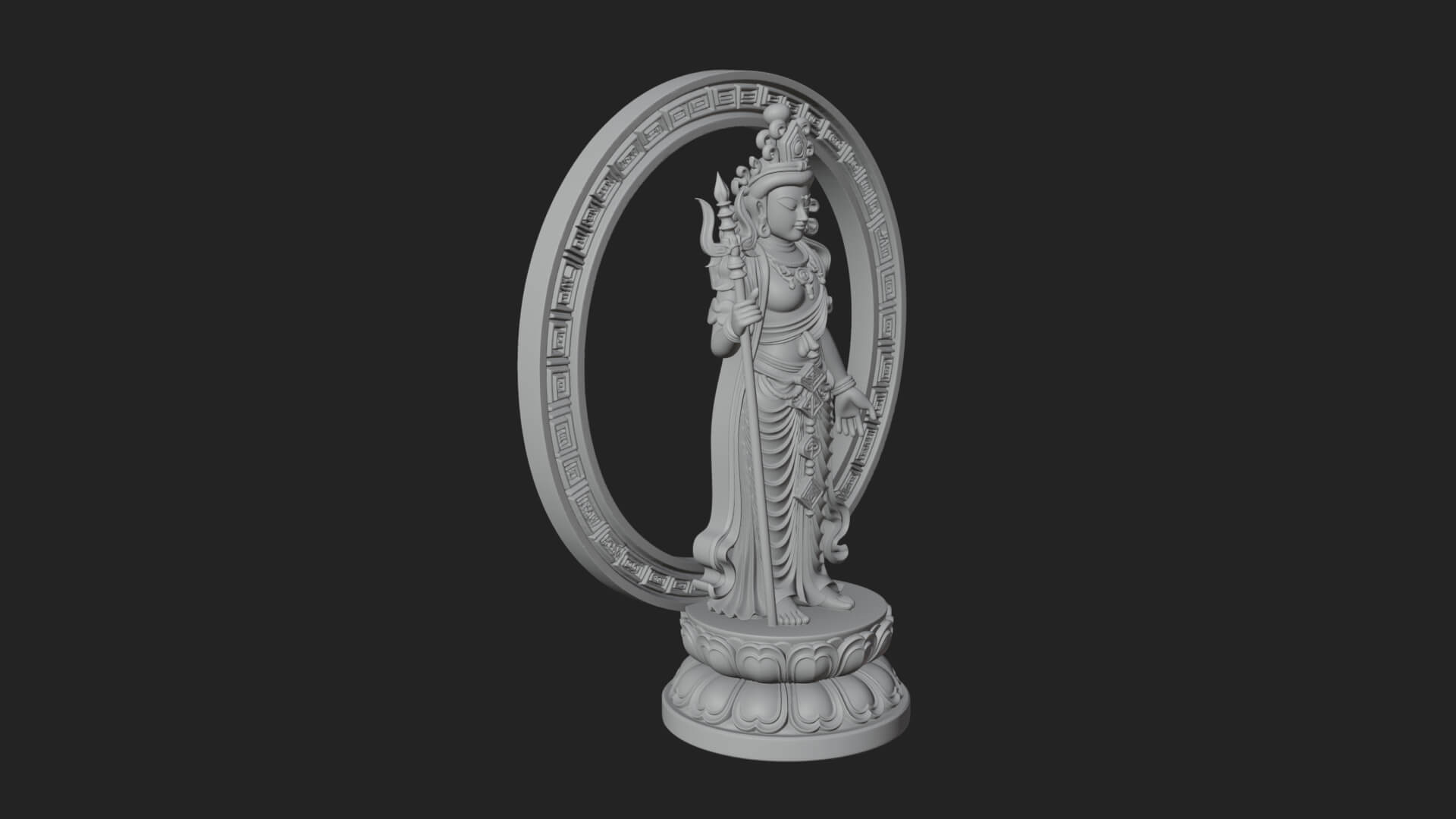 Standing Bodhisattva Statue Design 12 3D Print Model 3D Model