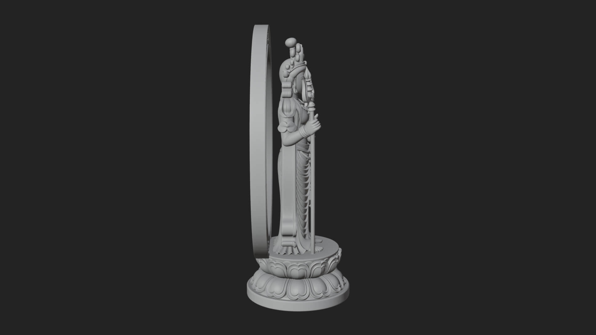 Standing Bodhisattva Statue Design 12 3D Print Model 3D Model