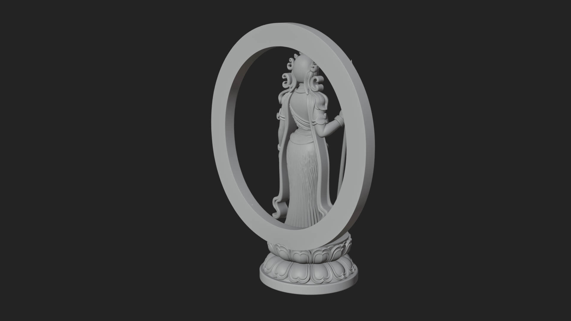 Standing Bodhisattva Statue Design 12 3D Print Model 3D Model