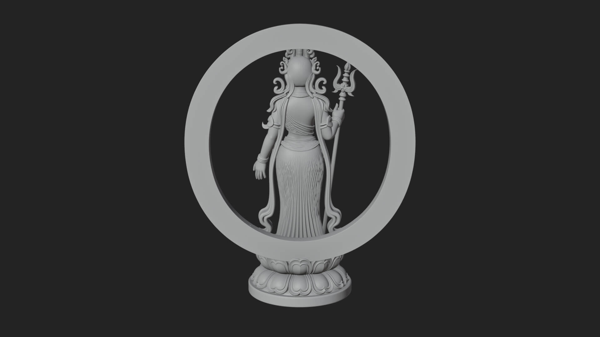 Standing Bodhisattva Statue Design 12 3D Print Model 3D Model