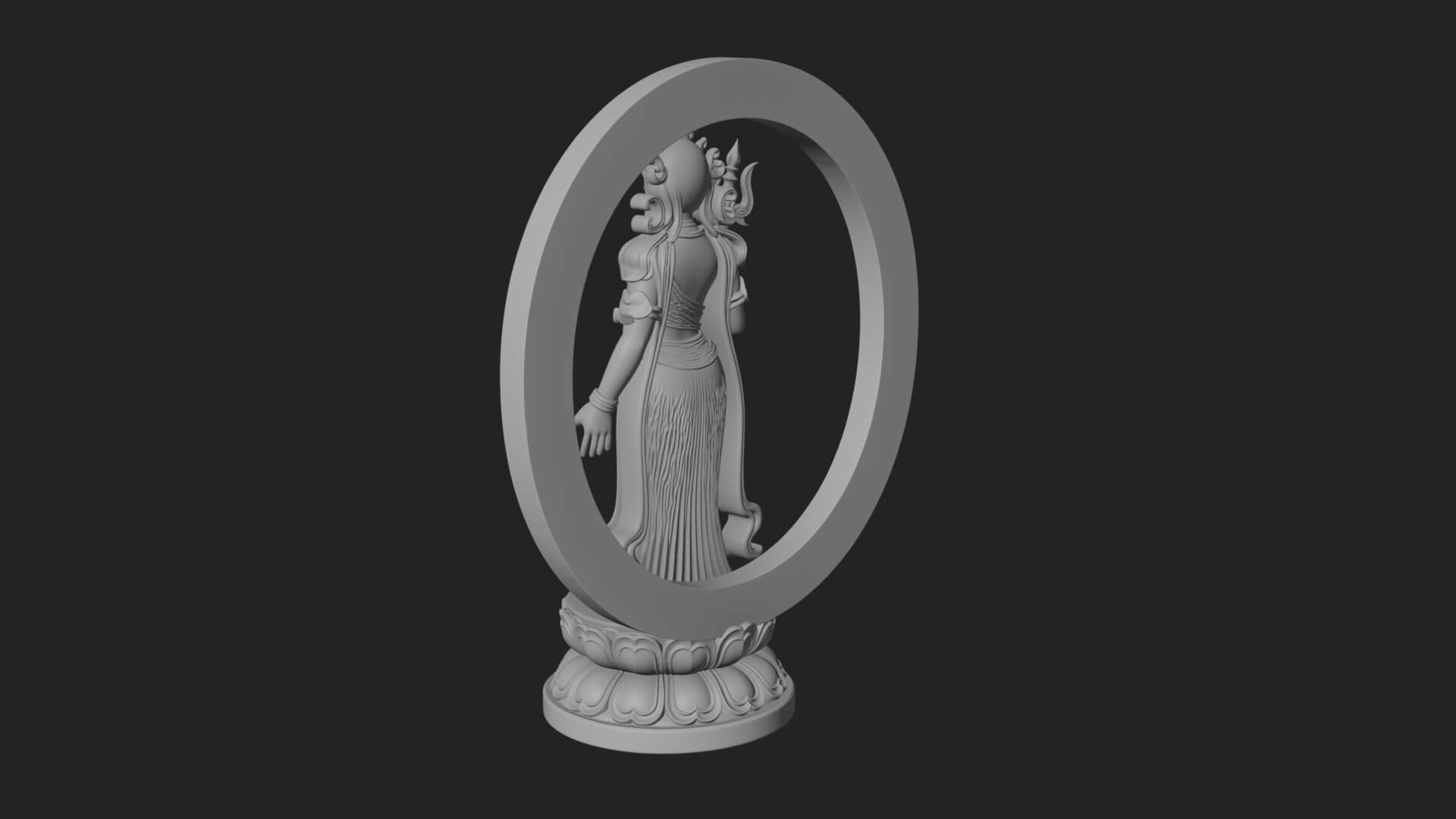 Standing Bodhisattva Statue Design 12 3D Print Model 3D Model