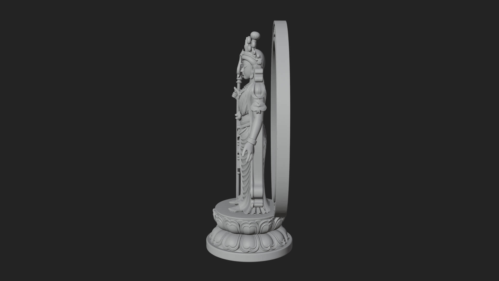 Standing Bodhisattva Statue Design 12 3D Print Model 3D Model