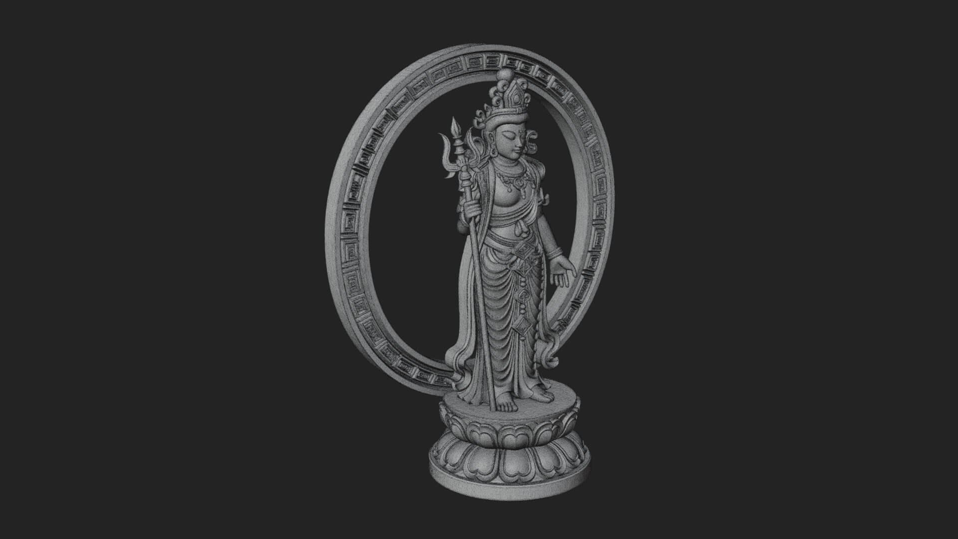 Standing Bodhisattva Statue Design 12 3D Print Model 3D Model