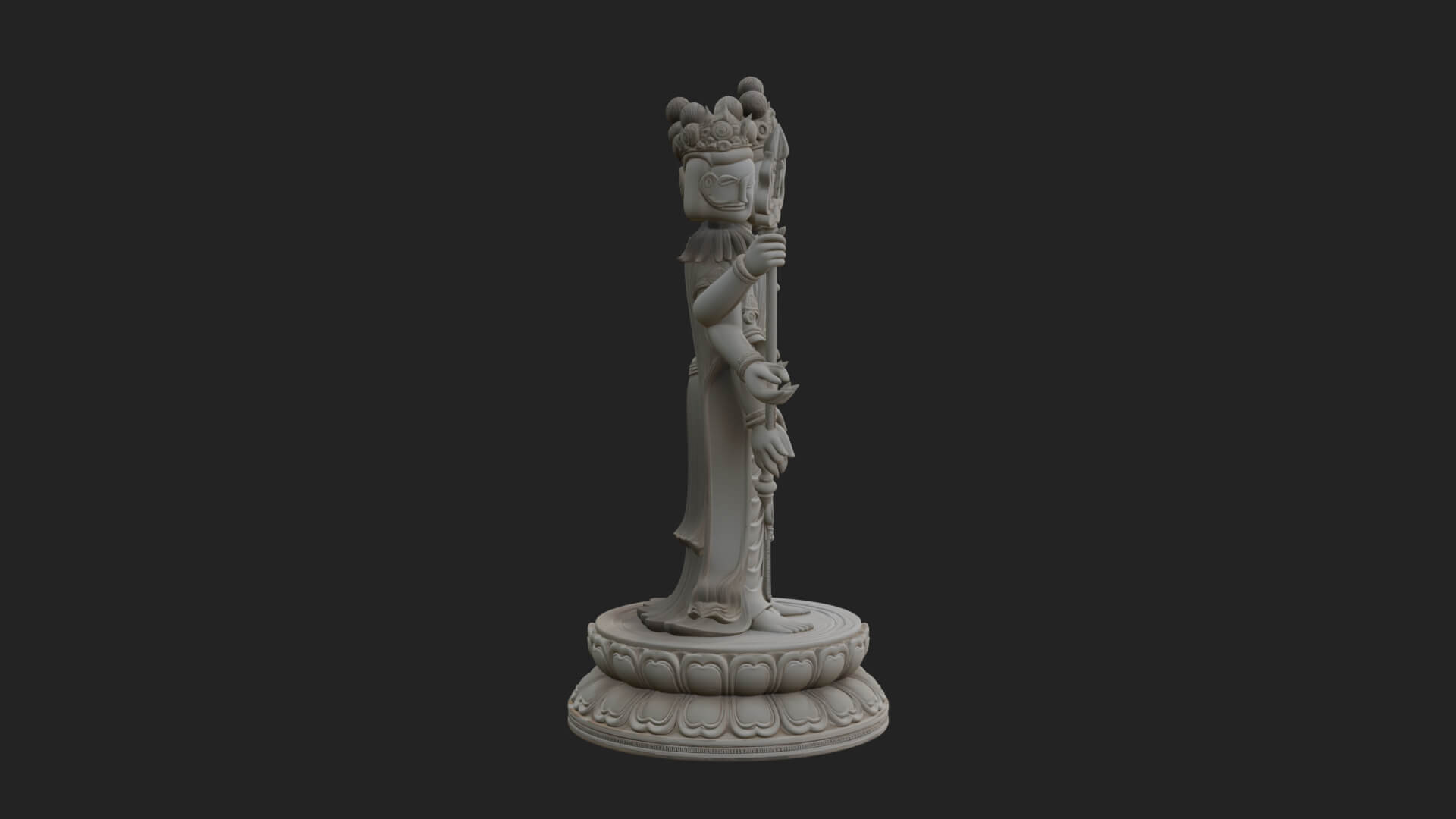 Standing Bodhisattva Statue Design 13 3D Print Model 3D Model
