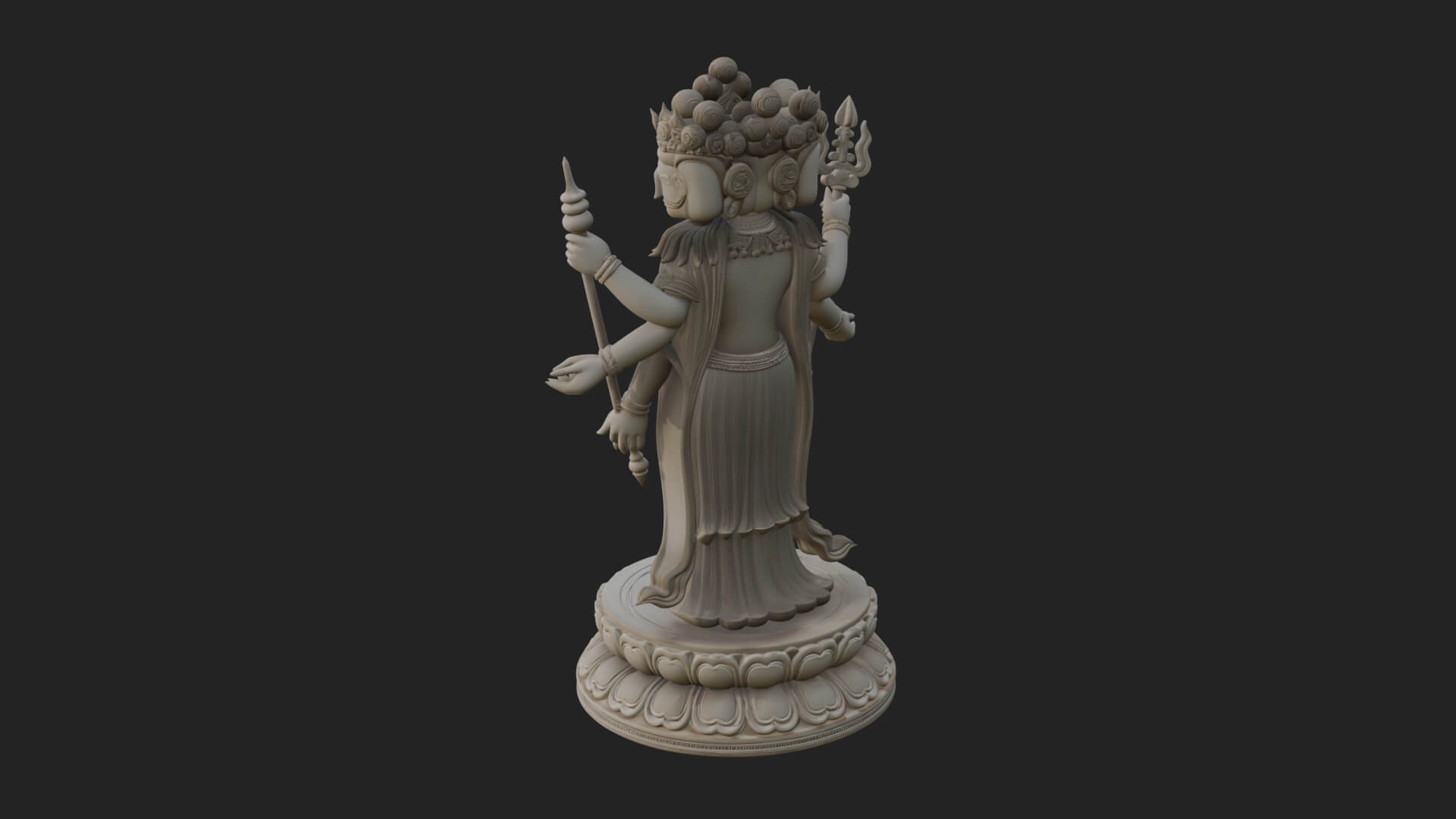 Standing Bodhisattva Statue Design 13 3D Print Model 3D Model