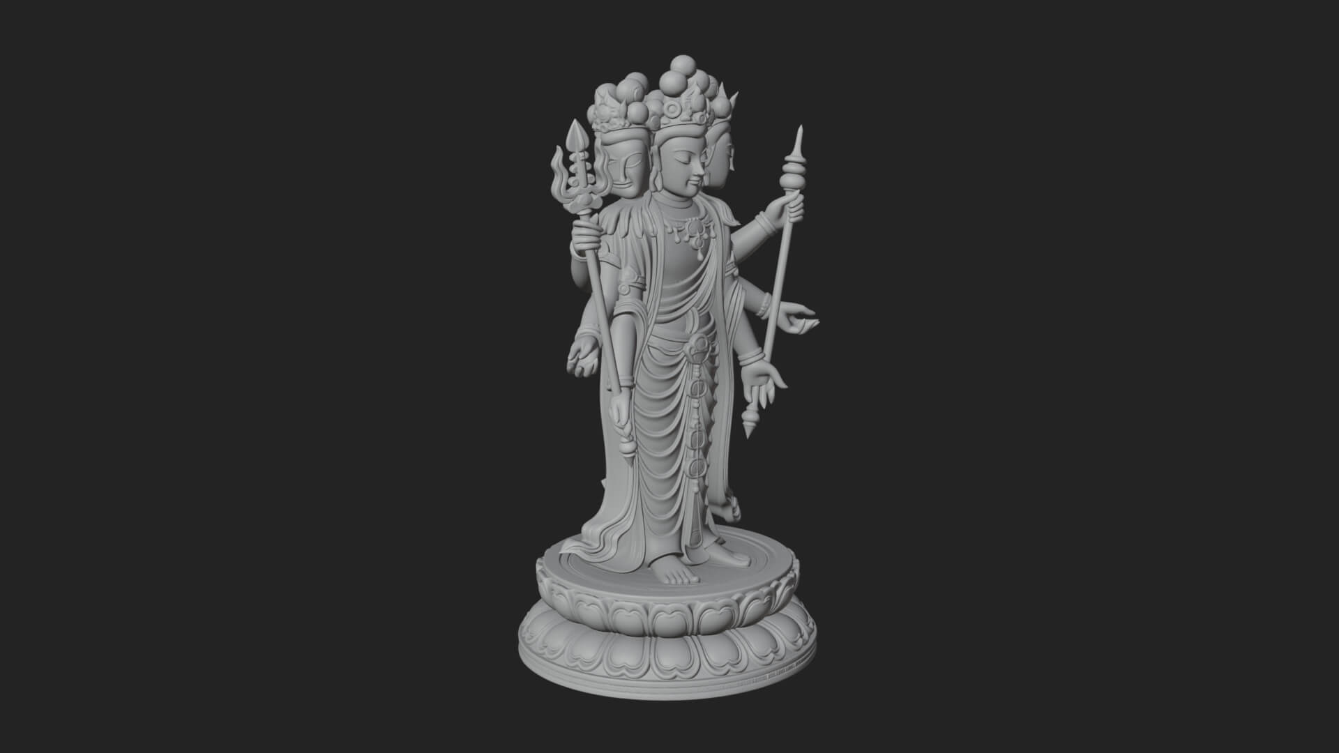 Standing Bodhisattva Statue Design 13 3D Print Model 3D Model