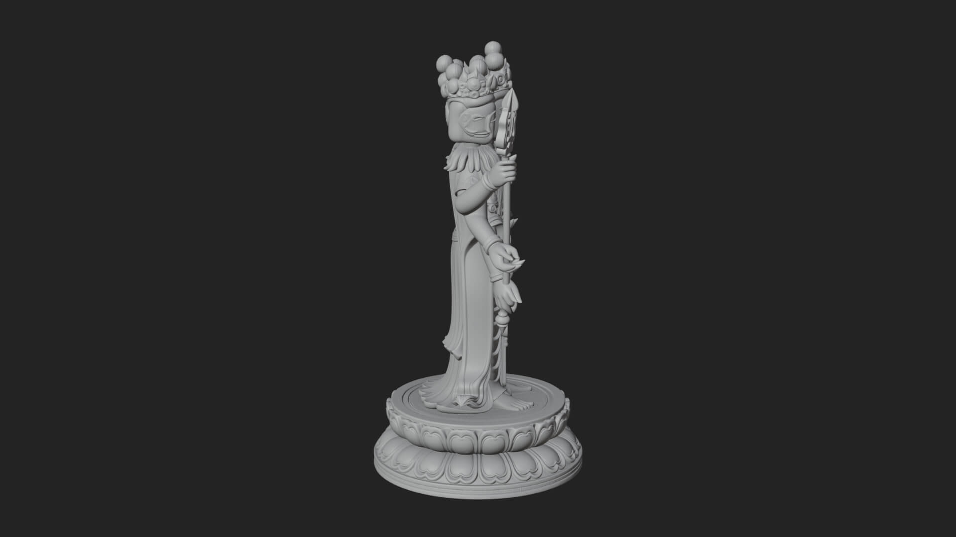 Standing Bodhisattva Statue Design 13 3D Print Model 3D Model