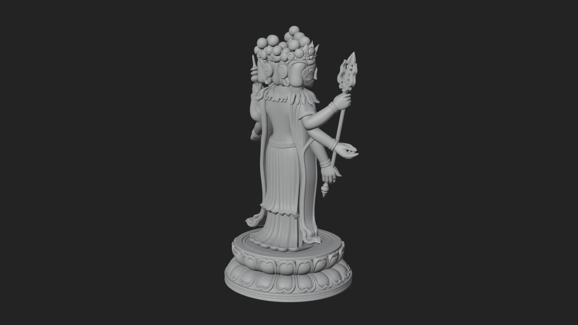 Standing Bodhisattva Statue Design 13 3D Print Model 3D Model