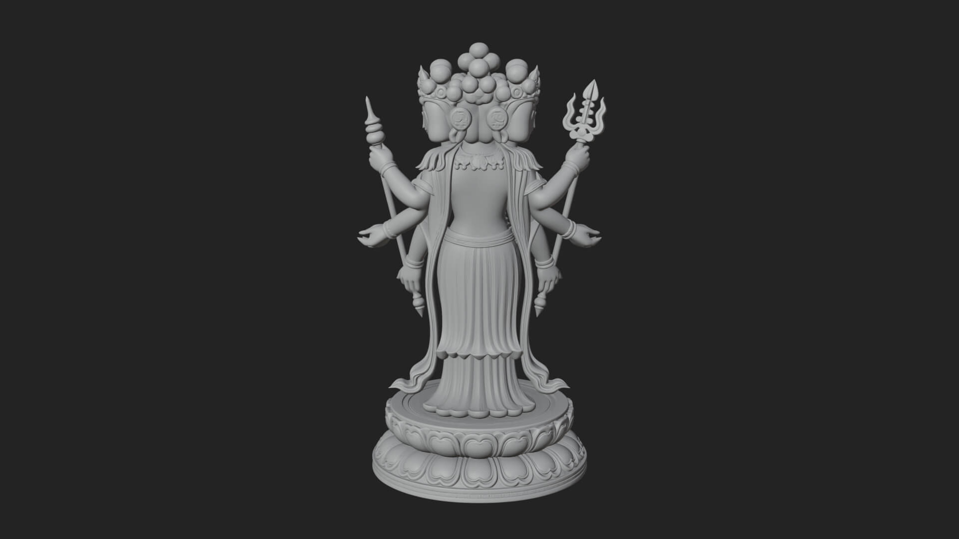 Standing Bodhisattva Statue Design 13 3D Print Model 3D Model