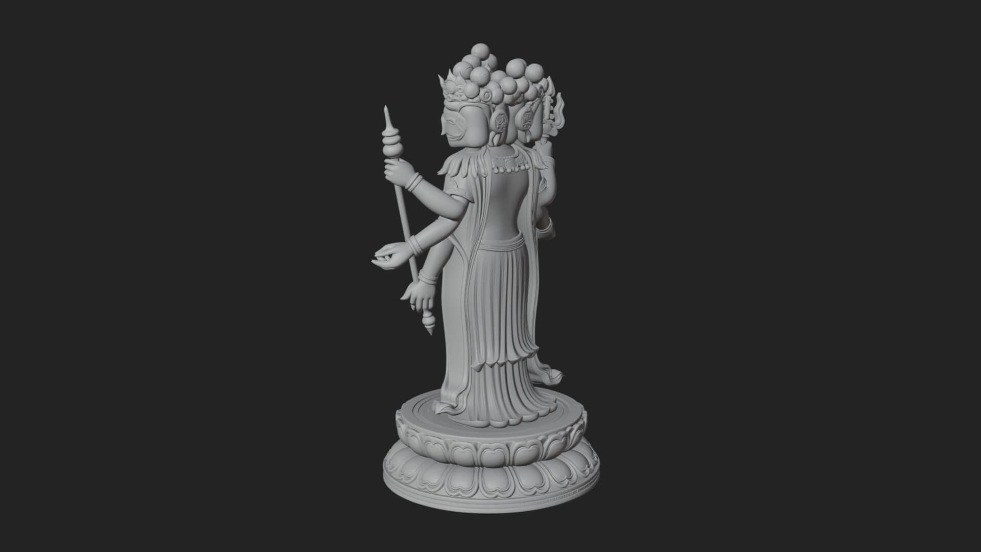 Standing Bodhisattva Statue Design 13 3D Print Model 3D Model