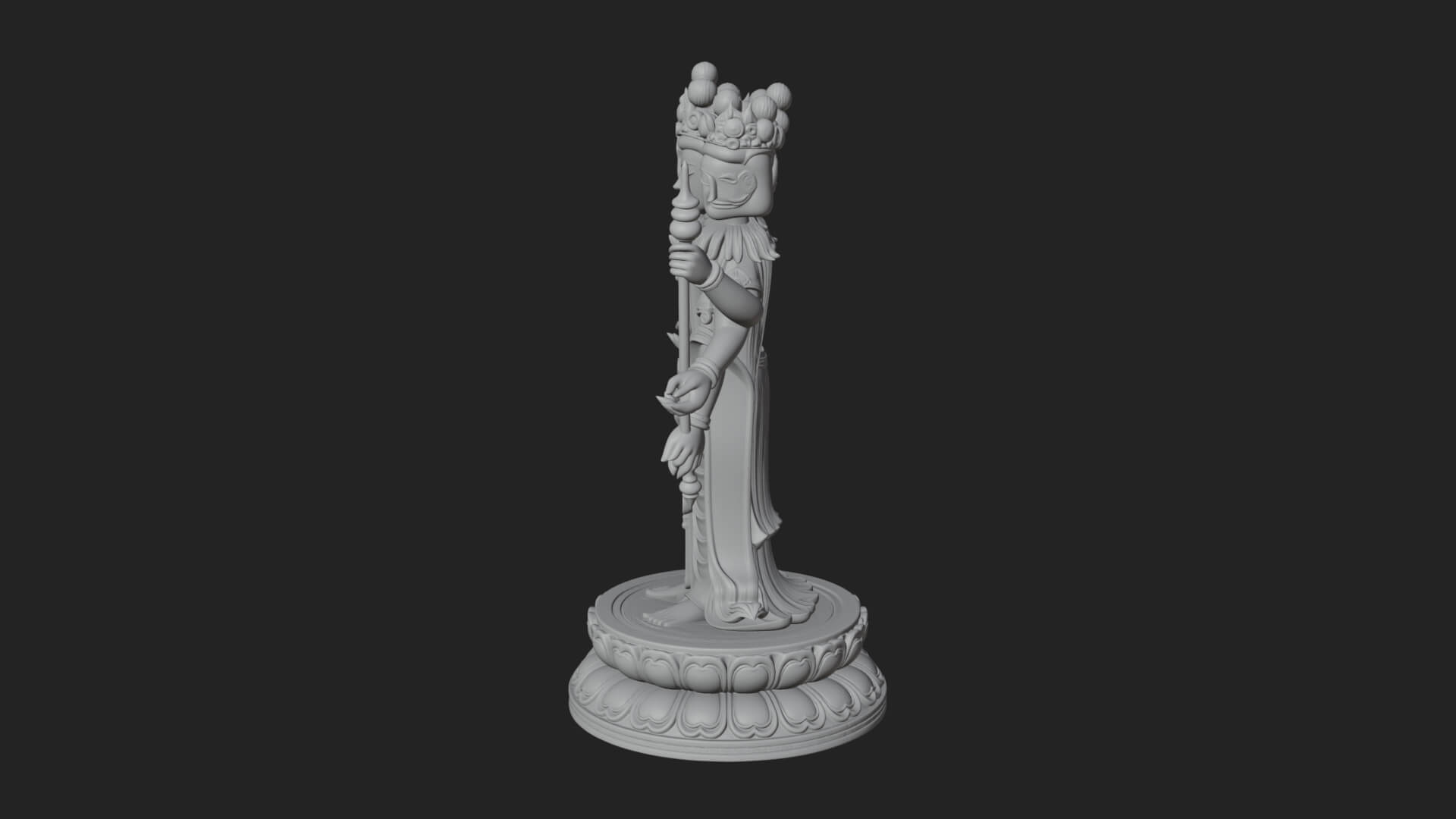Standing Bodhisattva Statue Design 13 3D Print Model 3D Model
