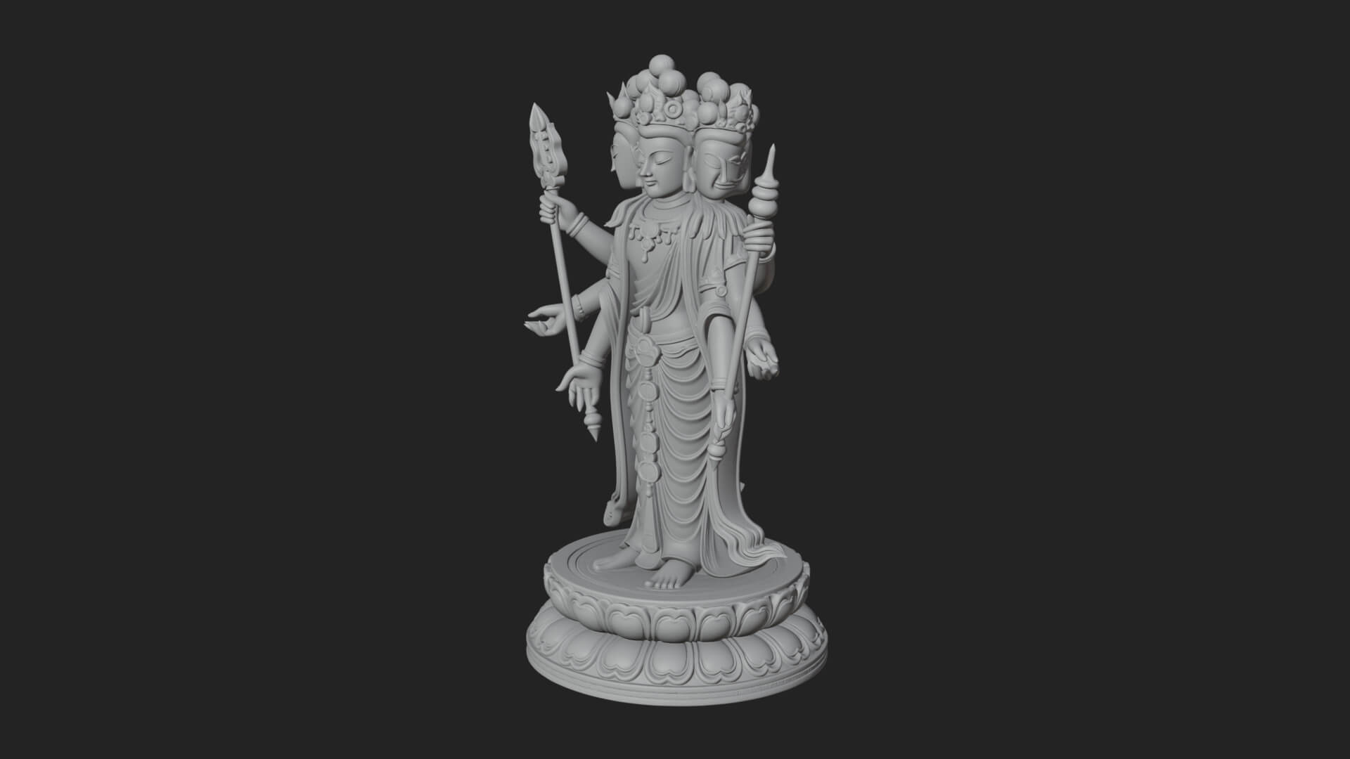 Standing Bodhisattva Statue Design 13 3D Print Model 3D Model