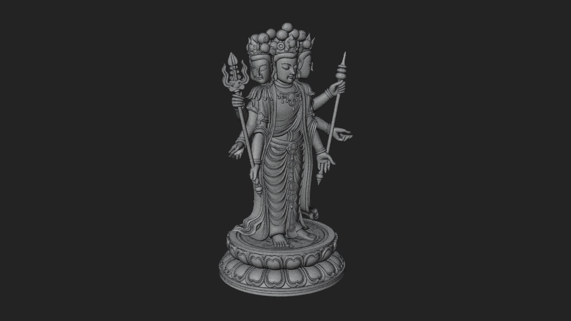 Standing Bodhisattva Statue Design 13 3D Print Model 3D Model